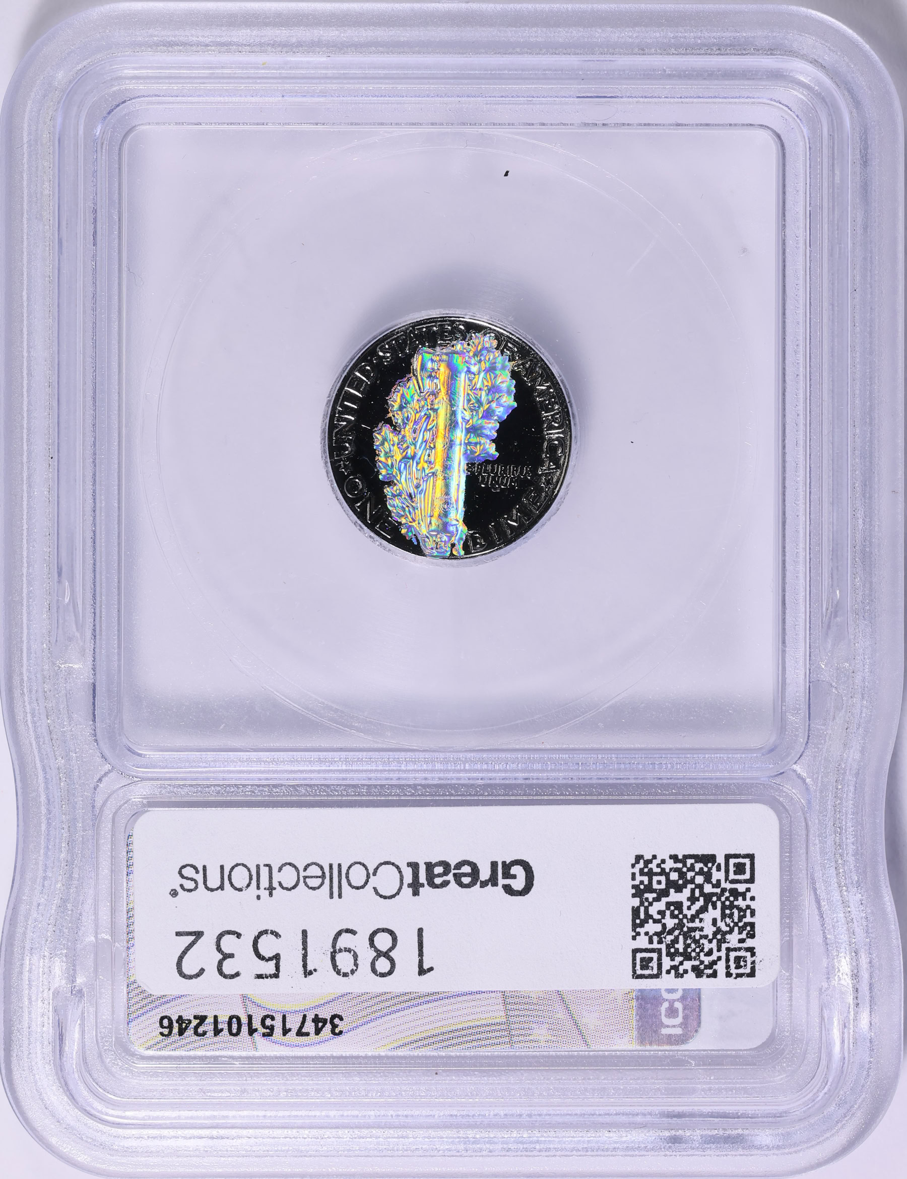 1942 Mercury Dime Black Ruthenium and Holo Clad Token ICG Genuine