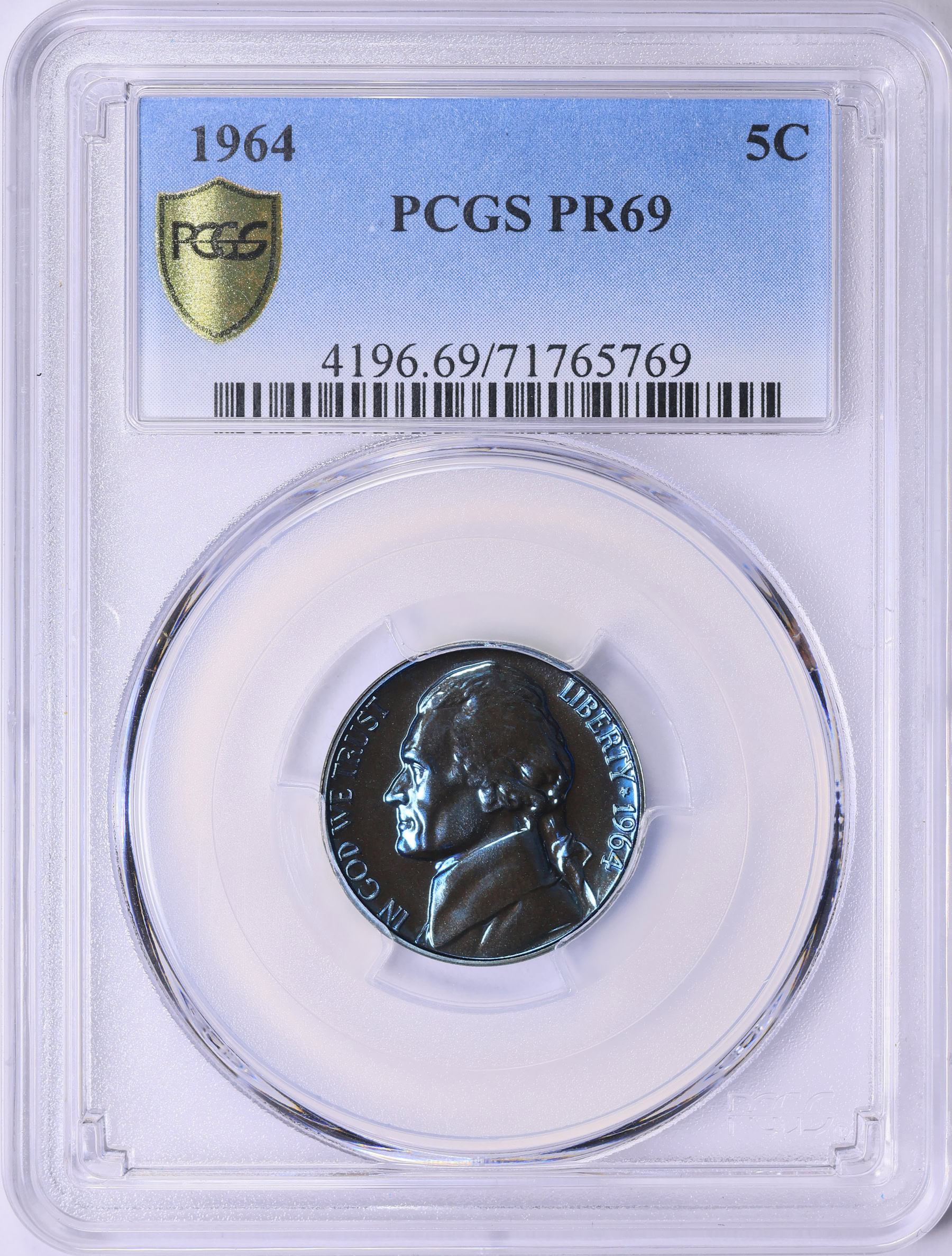 1964 Jefferson Nickel PCGS Proof-69 (Toned) (Item 1892979