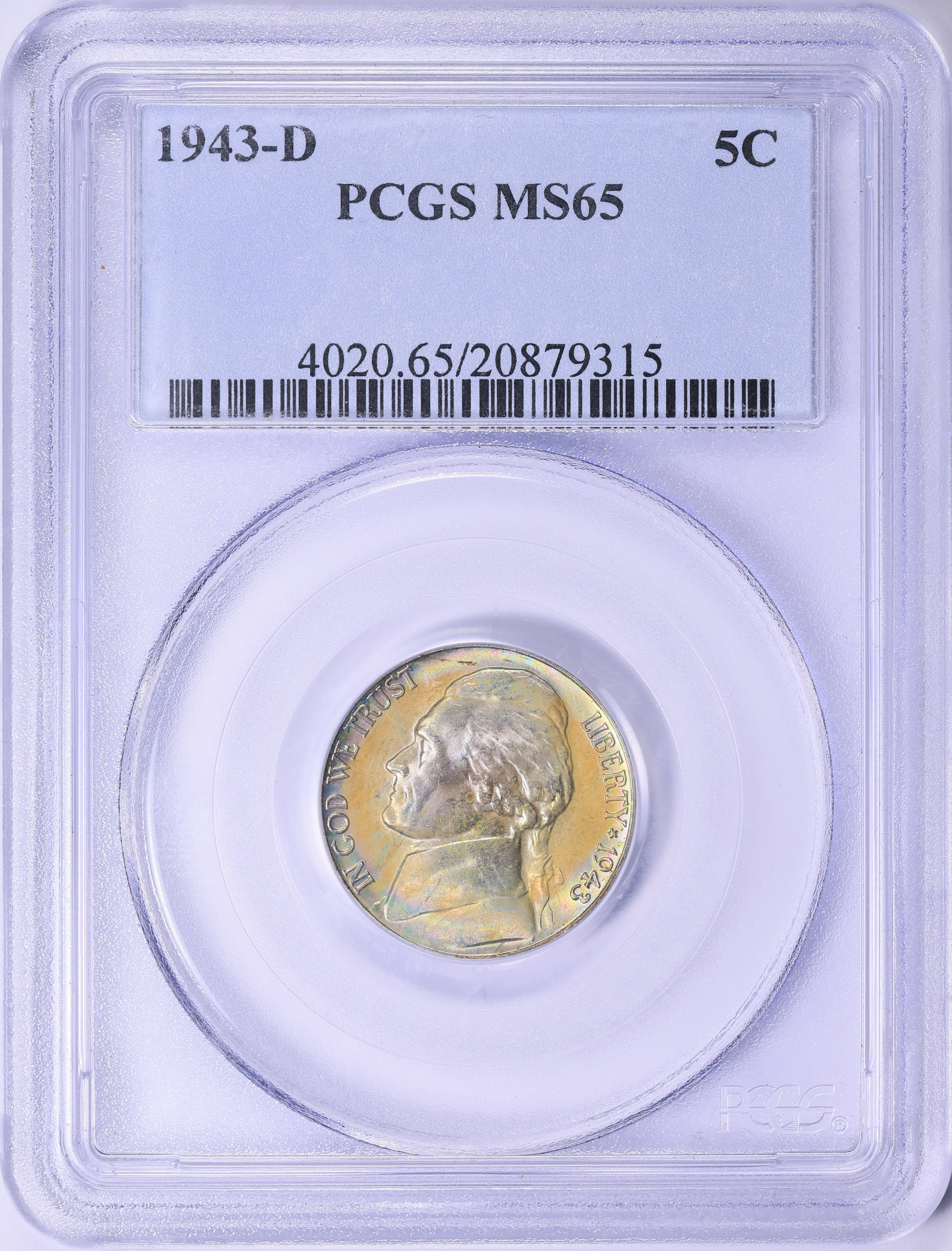 1943-D Jefferson Nickel PCGS MS-65 (Toned) (Item 1893906