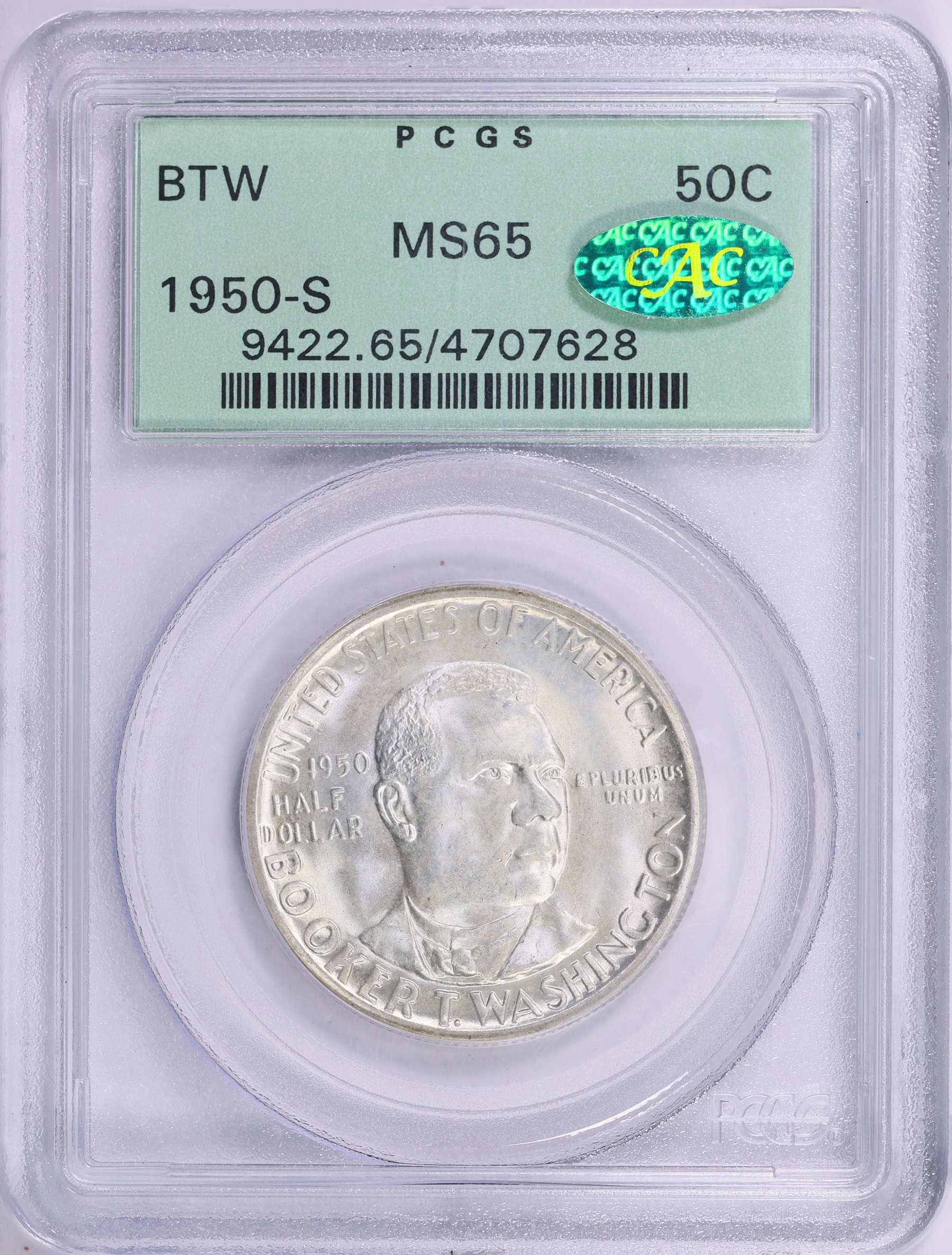 1950-S Booker T. Washington Memorial Half Dollar PCGS MS-65 (CAC