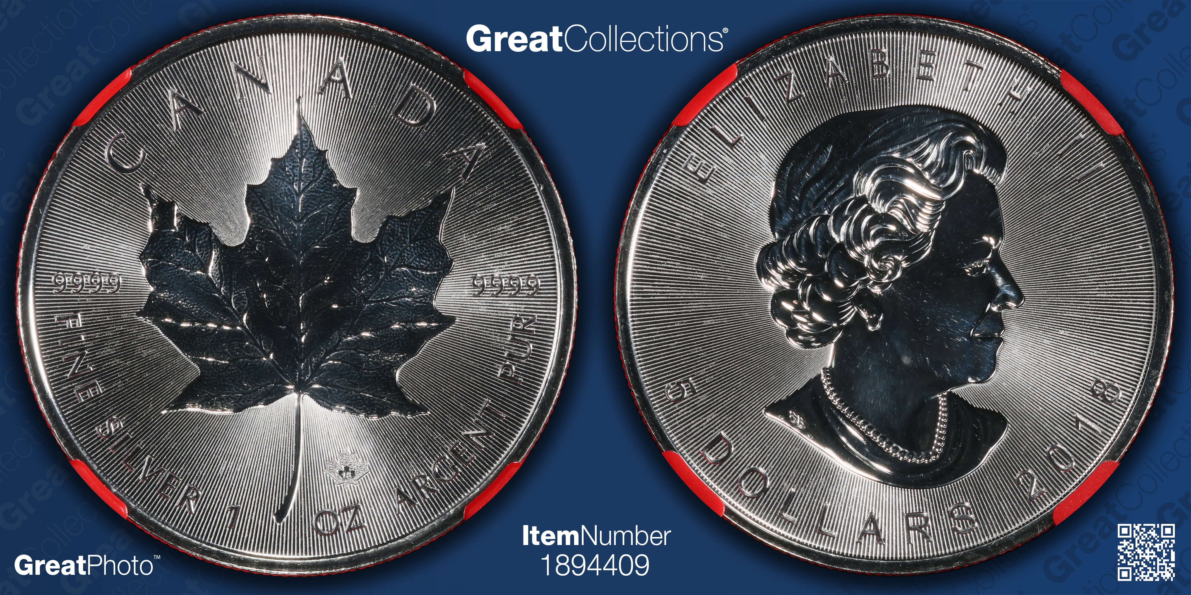 Canada 2018 Silver $5 Maple Leaf Incuse Design KM-1601 First