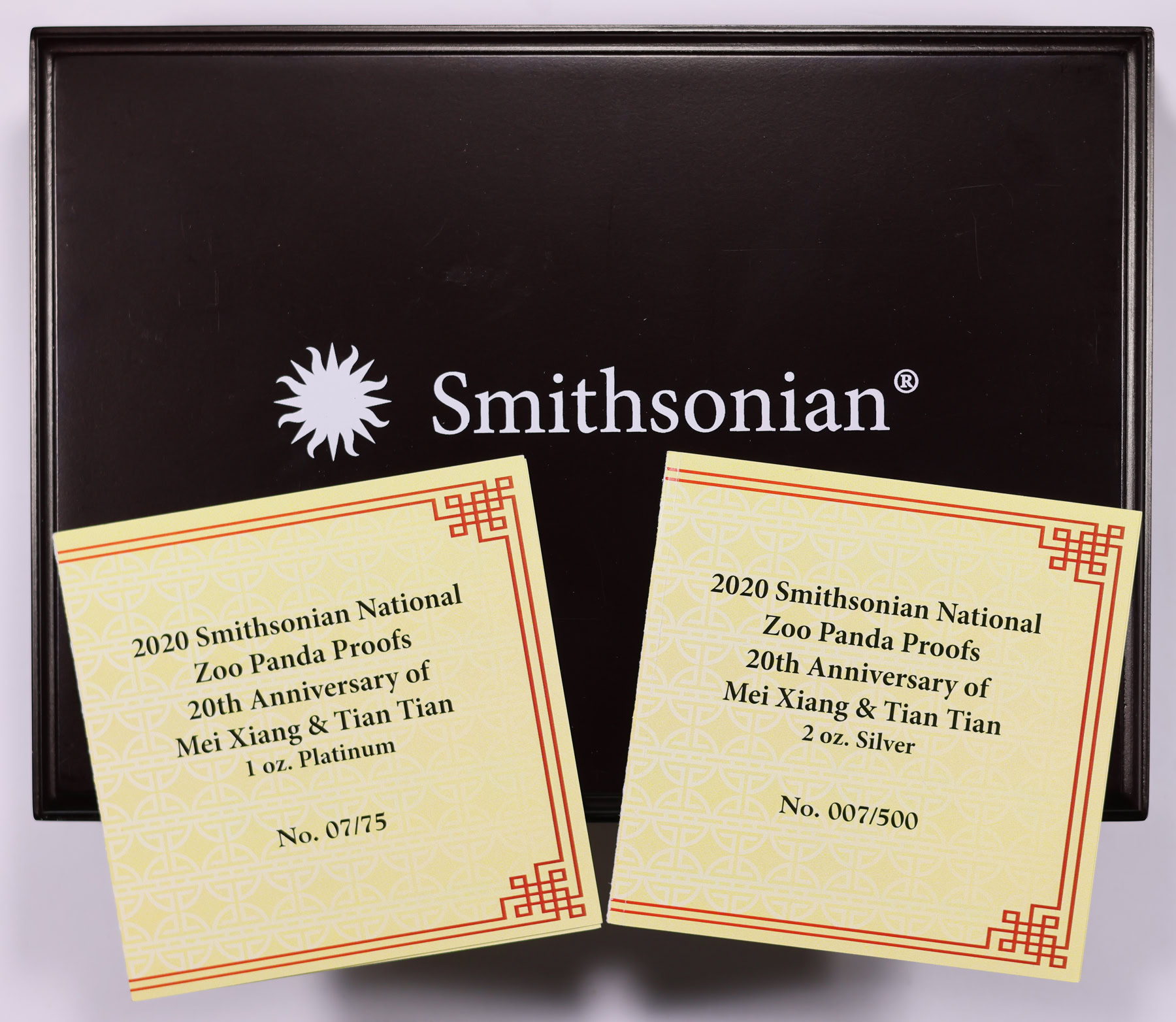 China 2020 Platinum 1oz. & Silver 2oz. Mei Xiang & Tian Tian 20th
