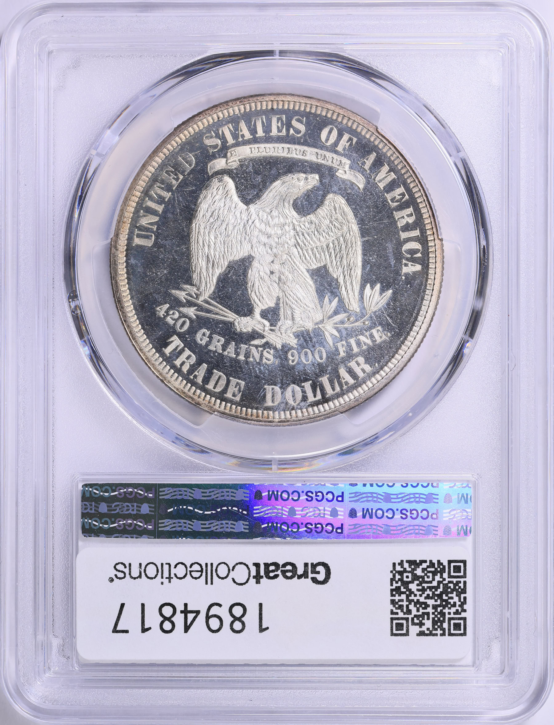 1879 Trade Silver Dollar PCGS Proof-67 CAMEO (CAC Green) (Item