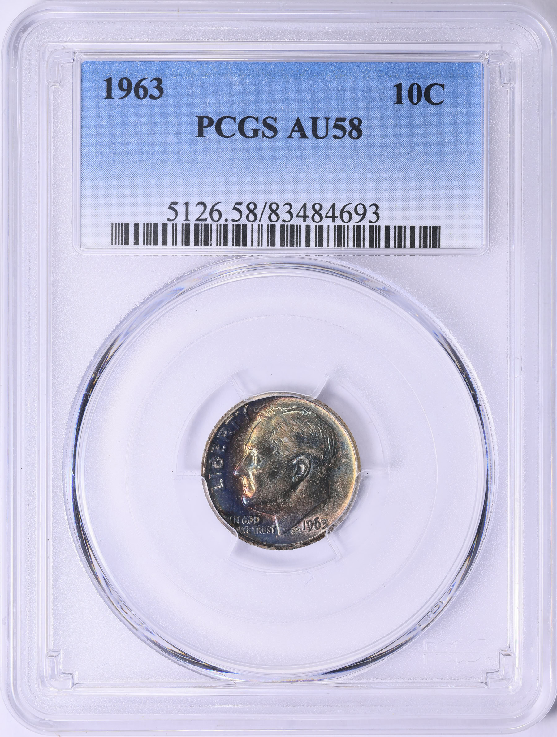 1963 Roosevelt Dime PCGS AU-58 (Toned) (Item 1894931 ...