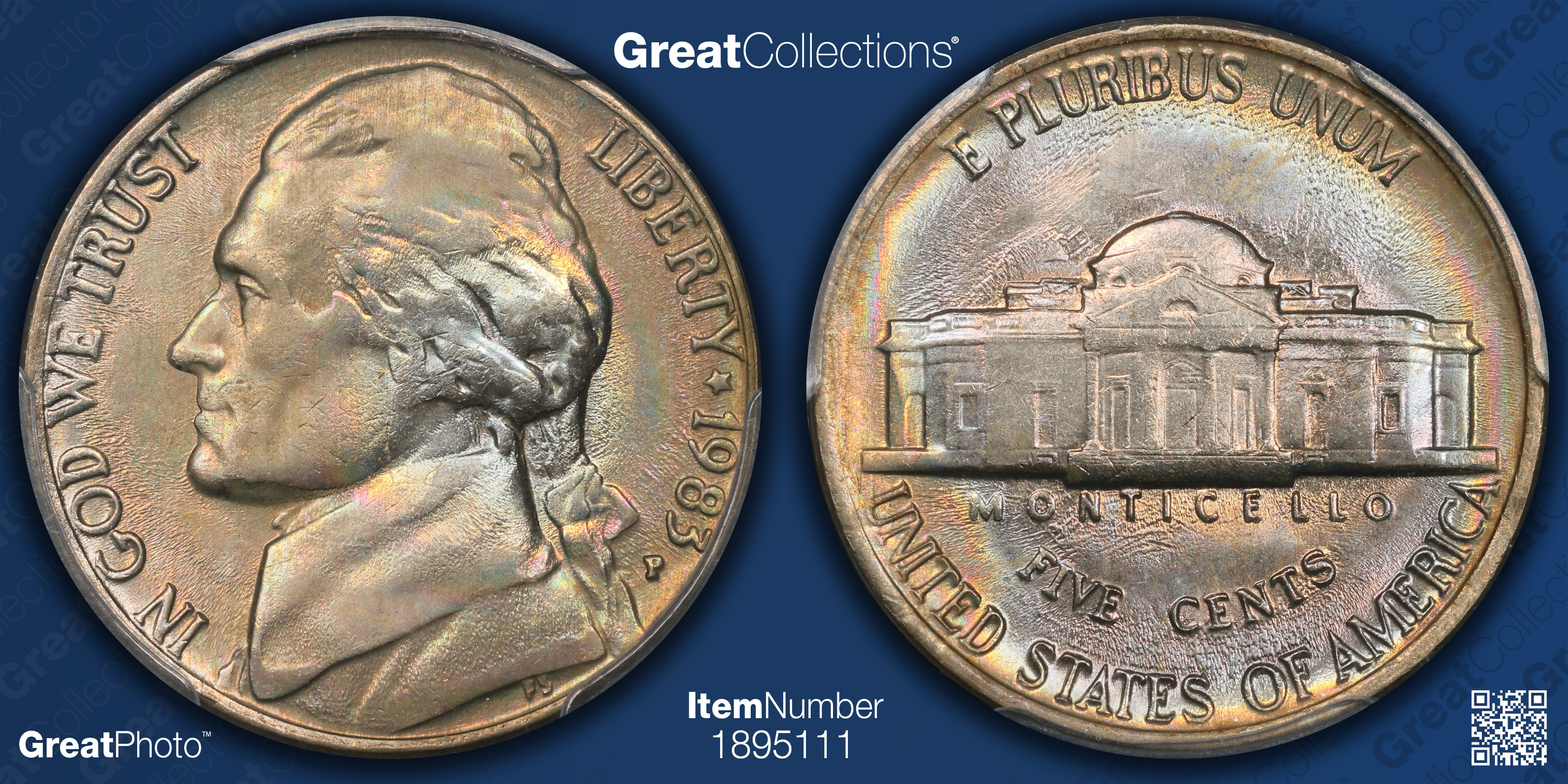 1983-P Jefferson Nickel PCGS MS-66 (Toned) (Item 1895111