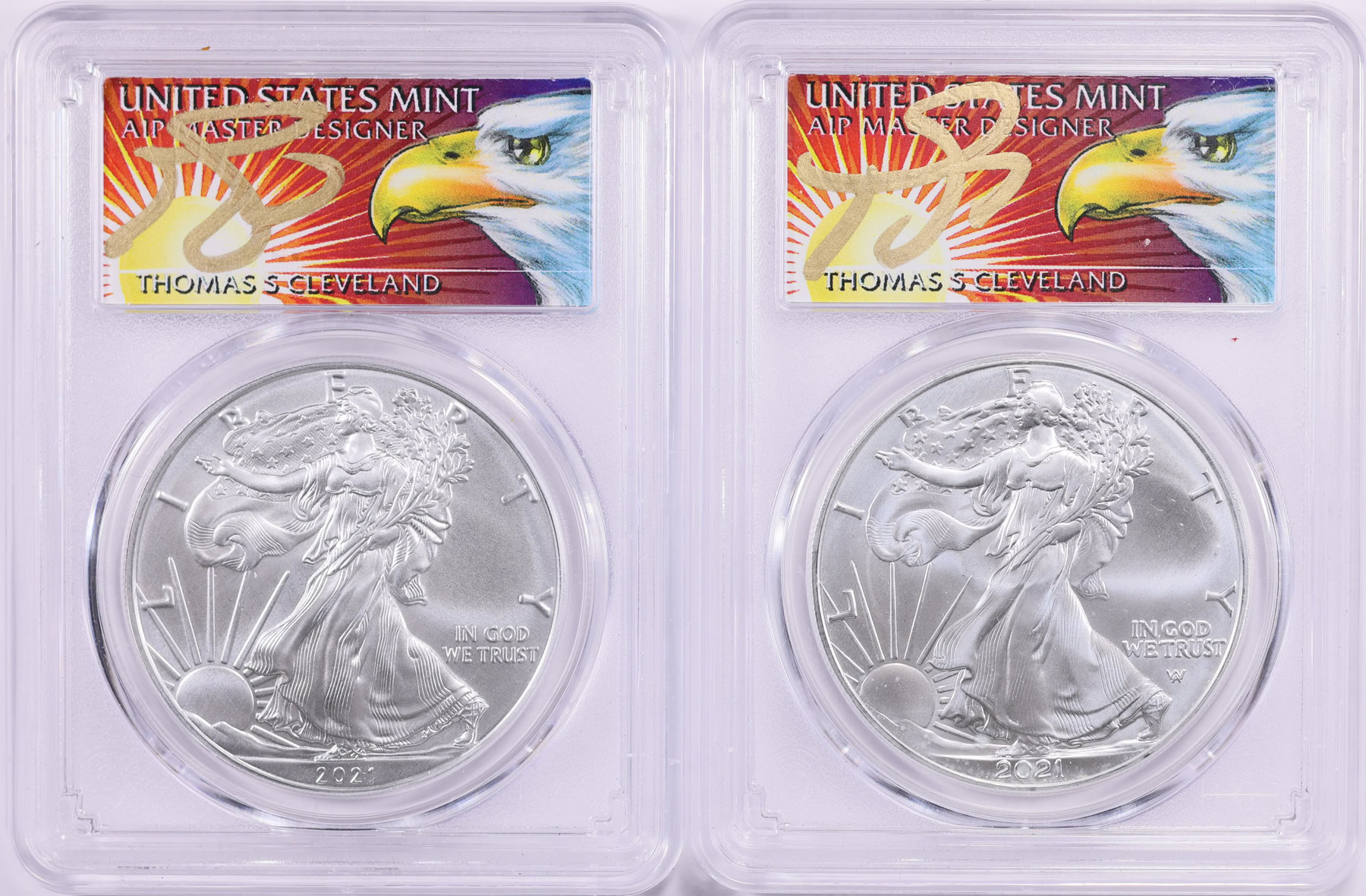 2021 $1 Silver Eagle Type 1 Last Day of Production and Type 2 First ...