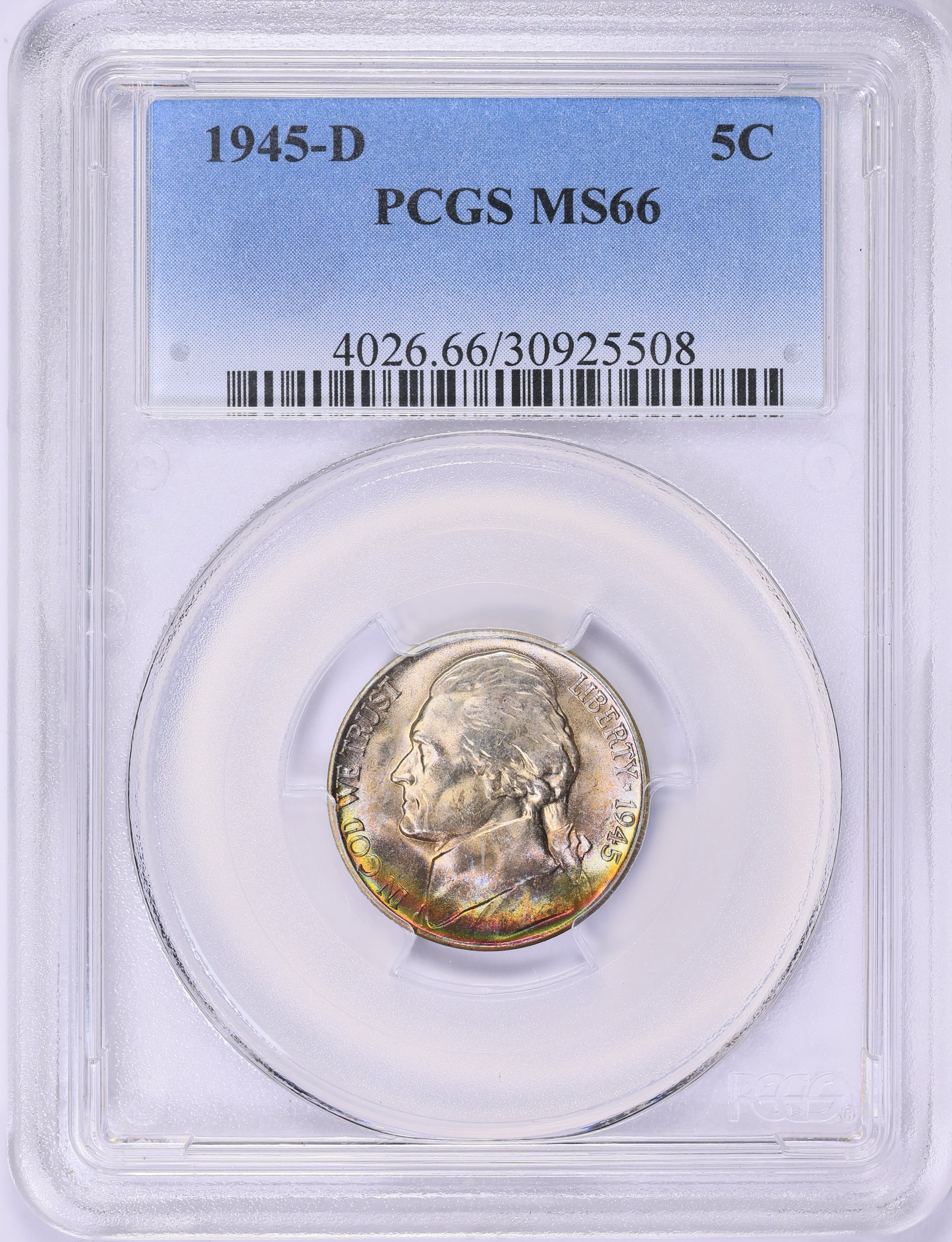 1945-D Jefferson Nickel PCGS MS-66 (Toned) (Item 1896150