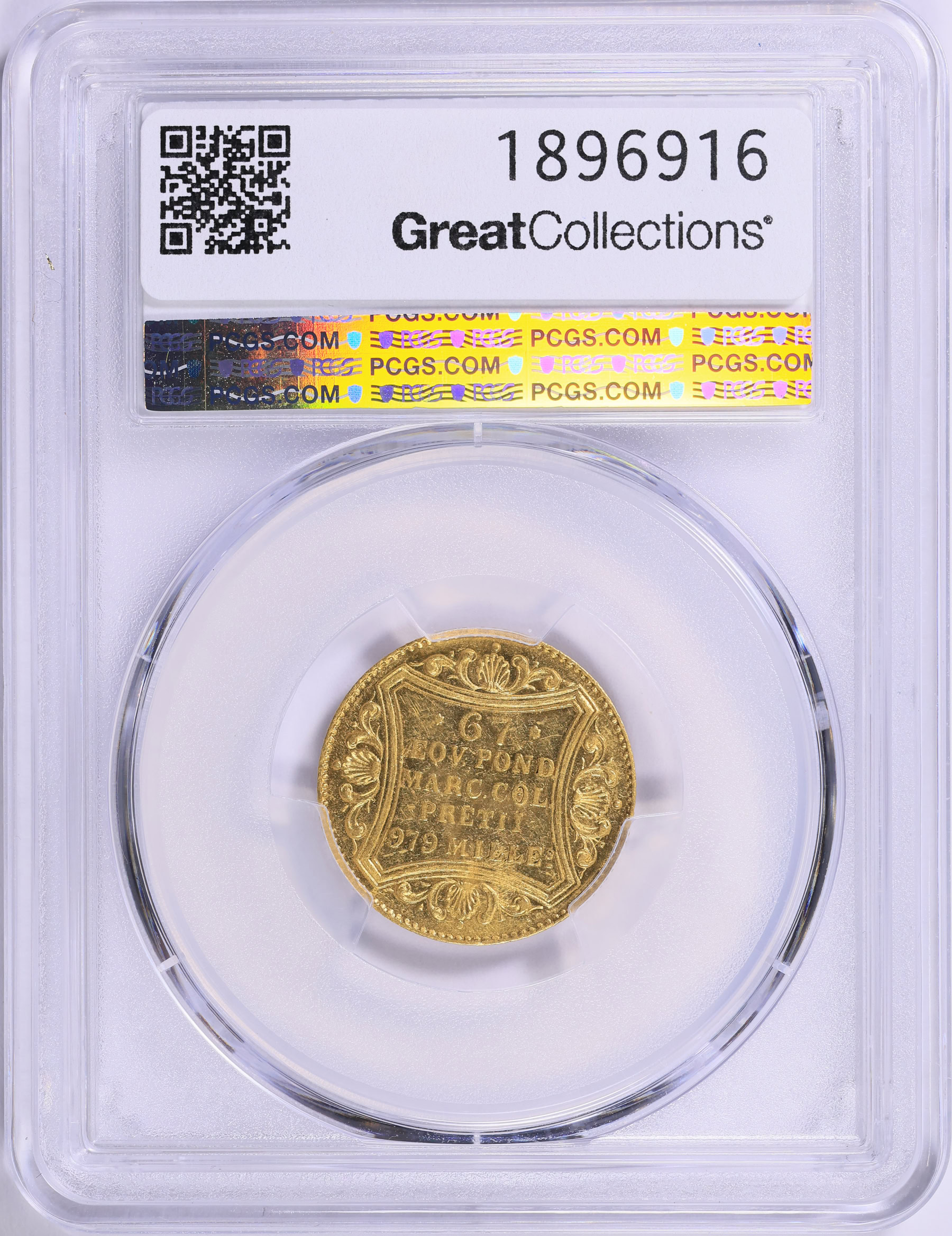 希少　Petrus Joannes Mantegatia 1785 フルサイズ Germany - Hamburg 1858 Gold Ducat KM-579 PCGS MS-61 (AGW = 0.1098