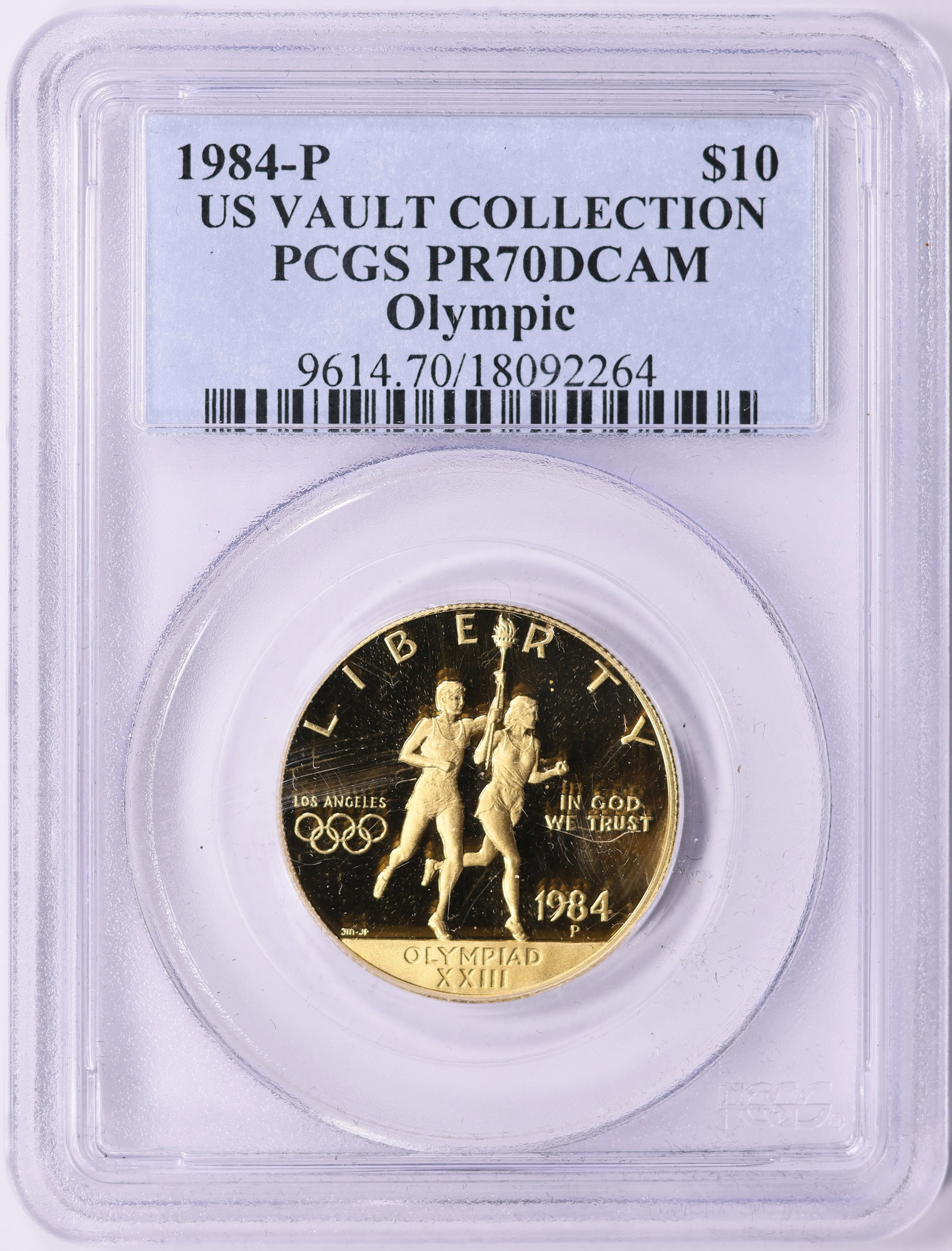 1984-P Los Angeles XXIII Olympiad Torch Bearer Gold $10 PCGS Proof