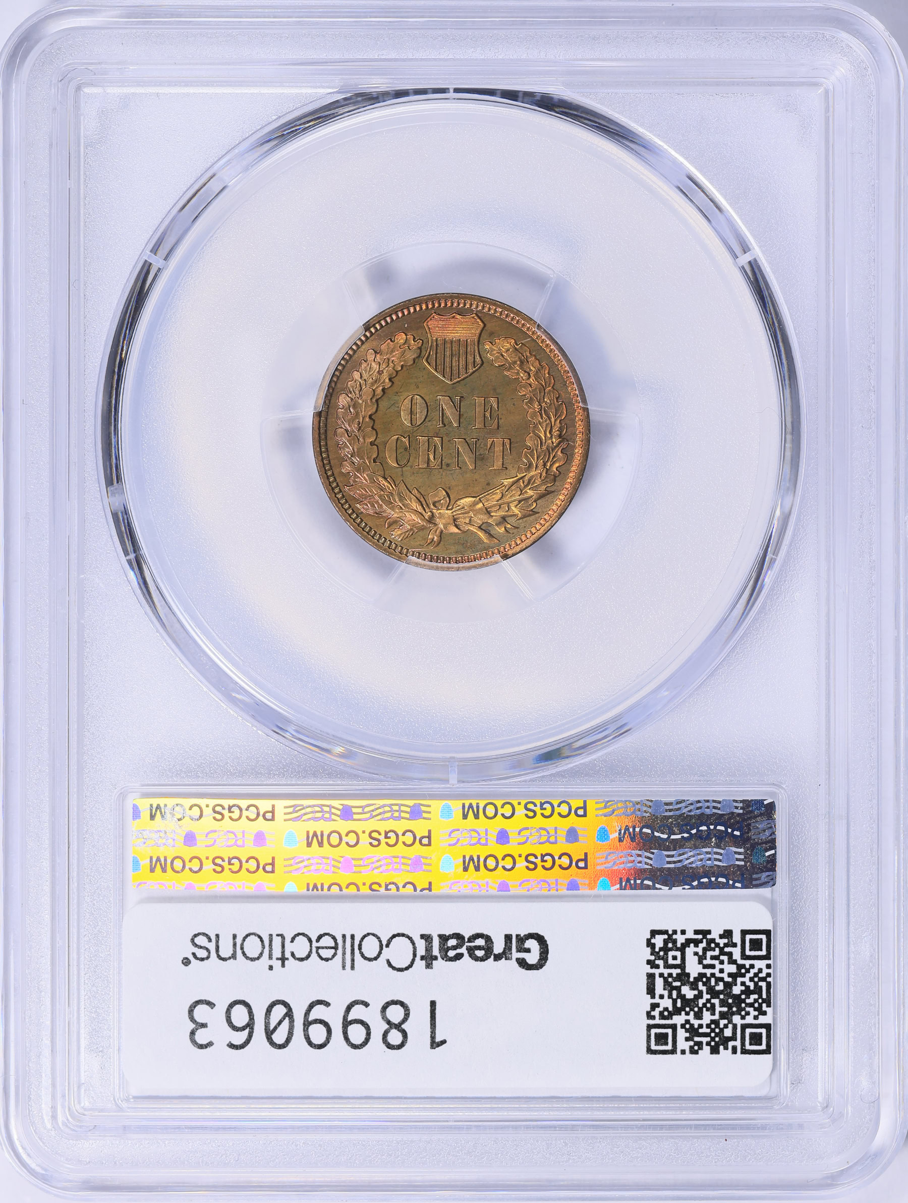 1907 Indian Cent PCGS Proof-67+ RD (CAC Green) (Toned) (Item