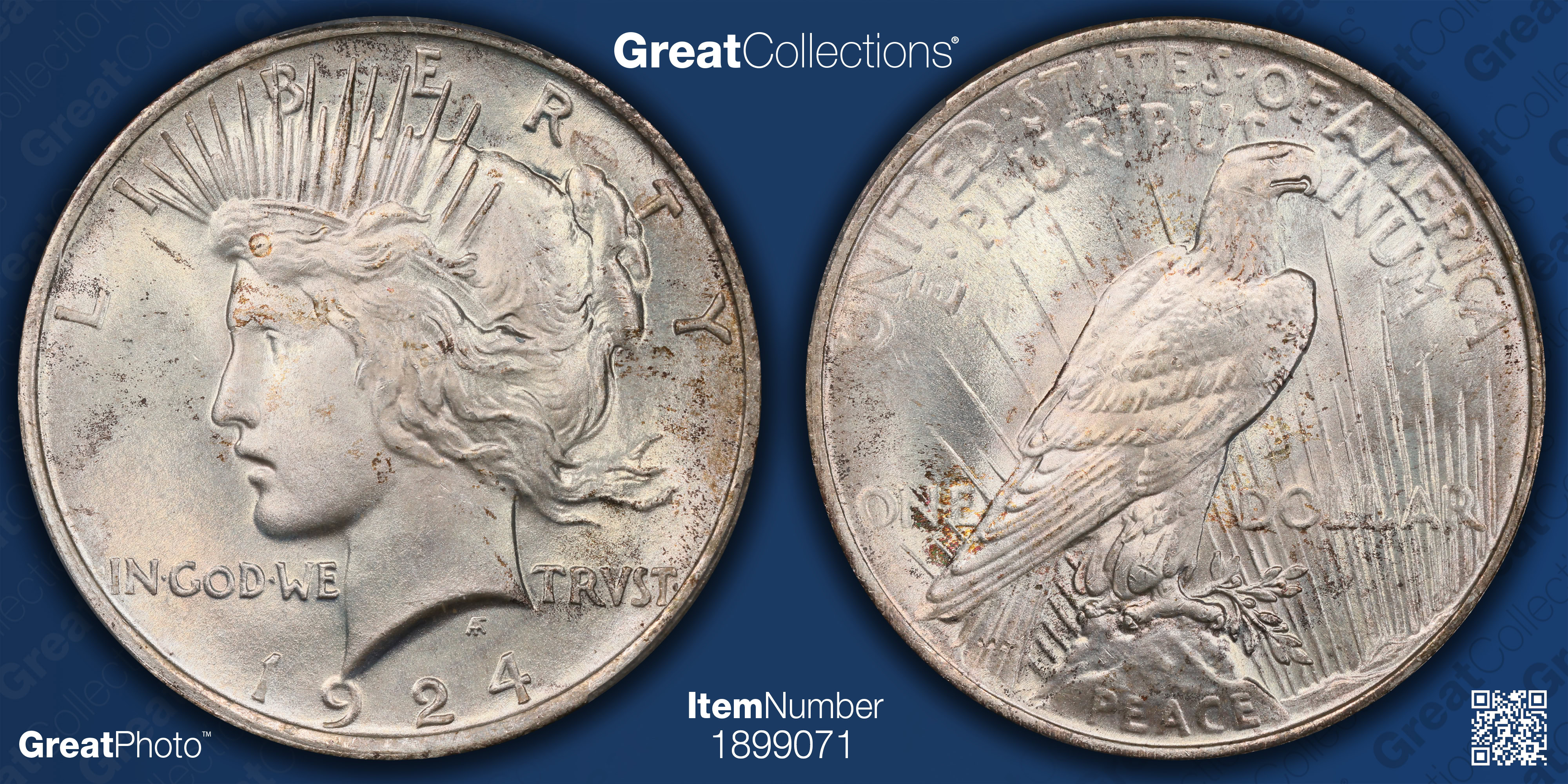 1924 Peace Silver Dollar PCGS MS-67+ (CAC Green) (Item 1899071