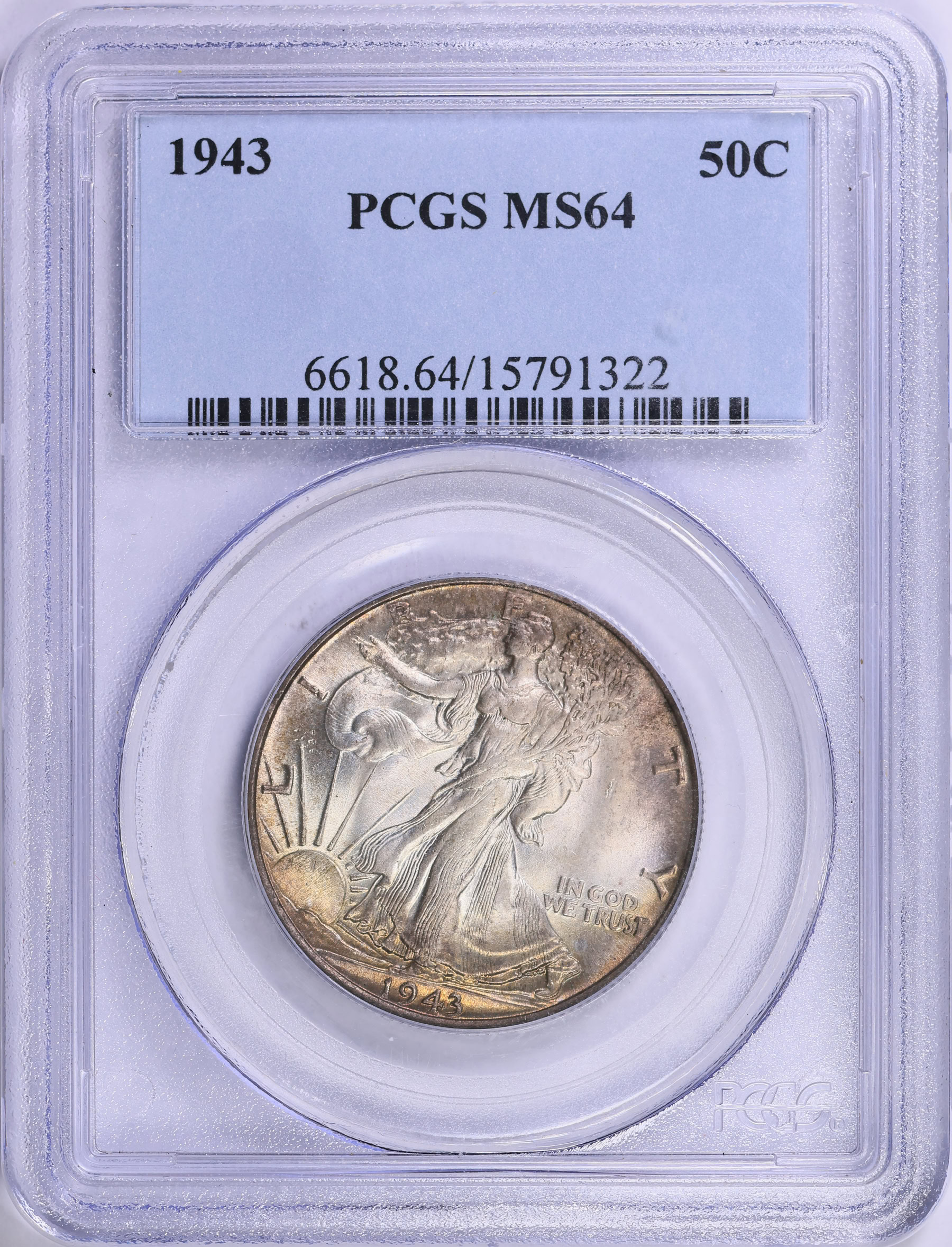 1943 Walking Liberty Half Dollar PCGS MS-64 (Toned) (Item 1899118