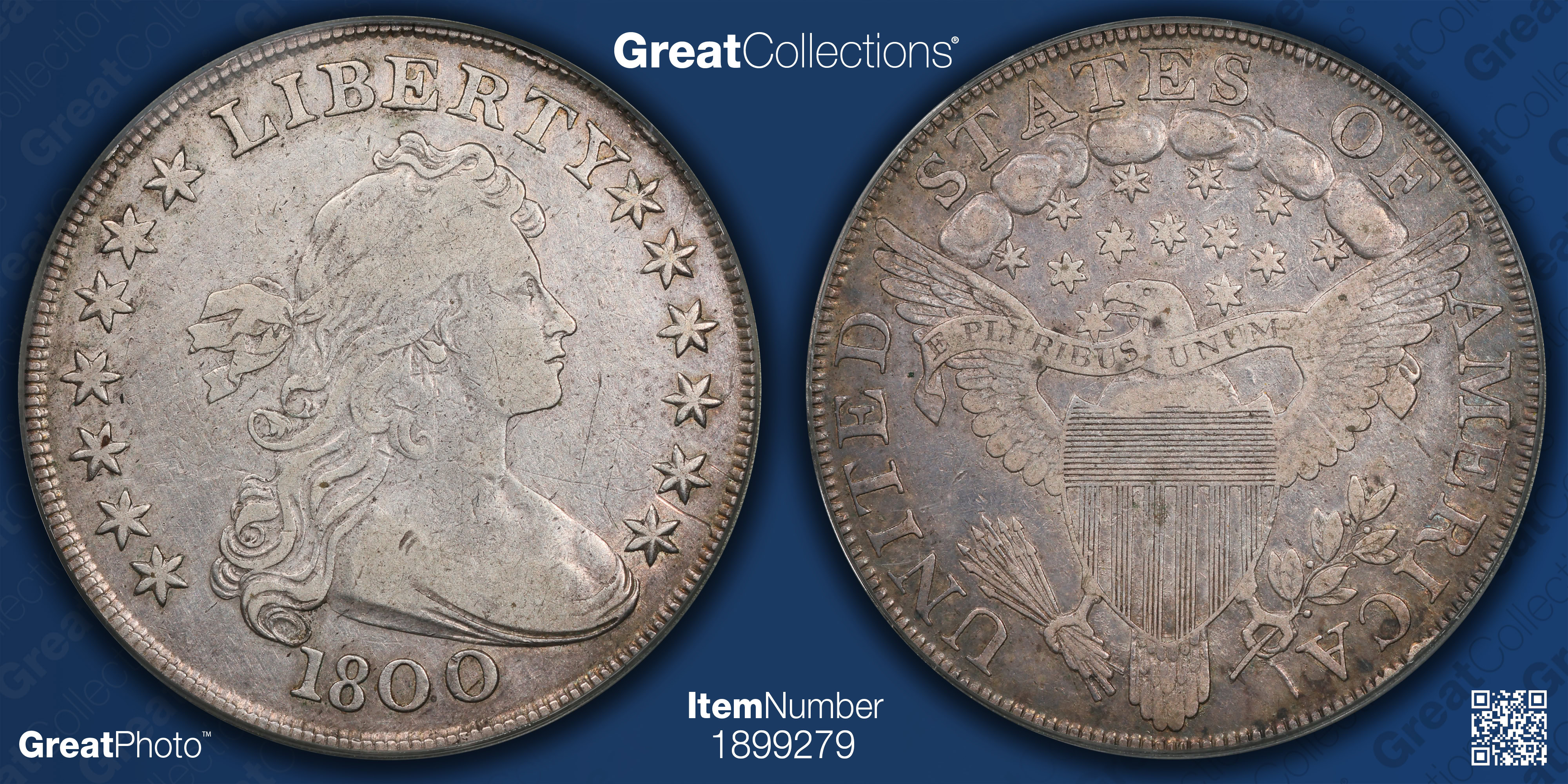 1800 Draped Bust Silver Dollar PCGS VF-20 OGH (Item 1899279 ...