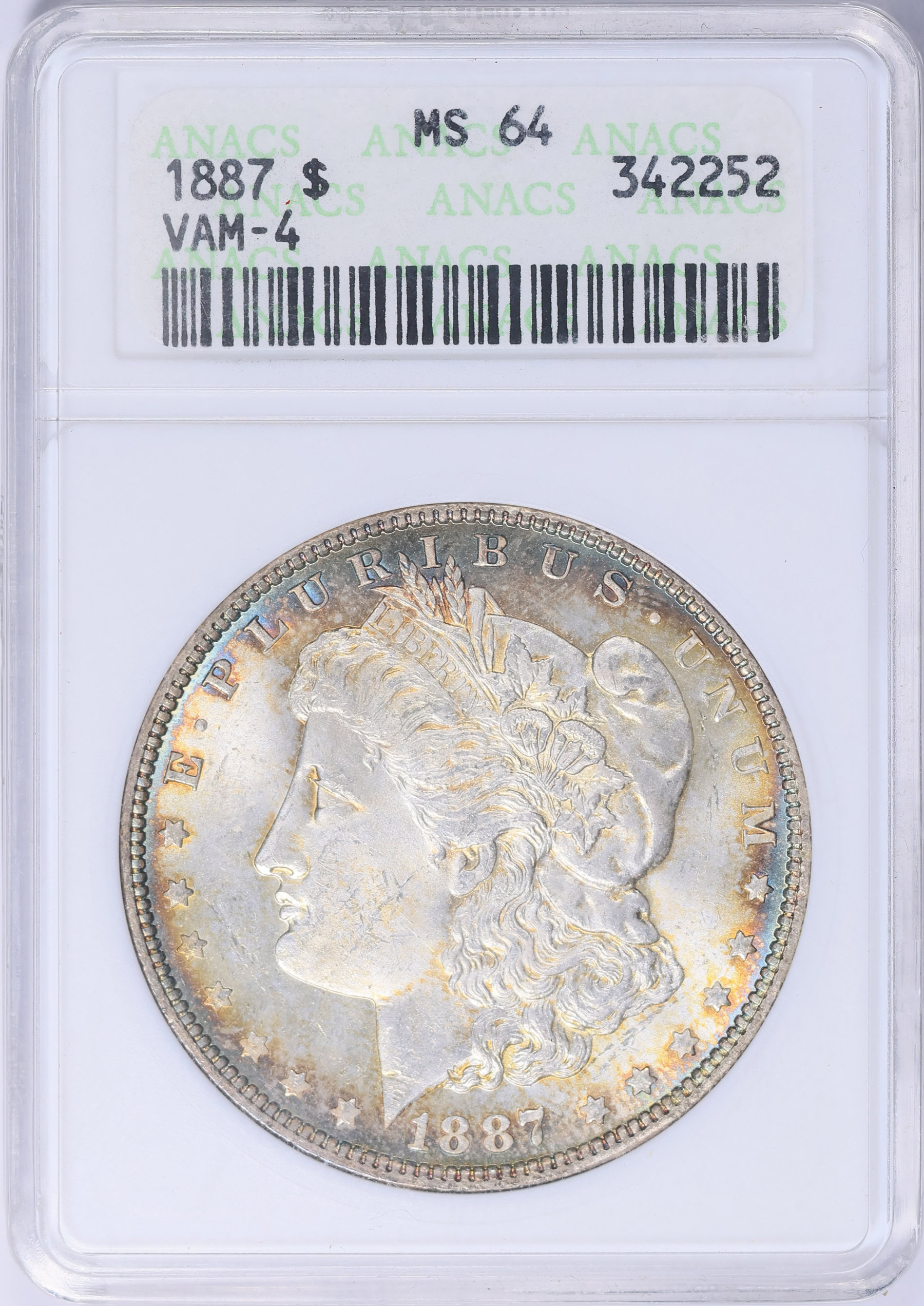 1887 Morgan Silver Dollar VAM-4 ANACS MS-64 OH (Toned) (Item 1899649 ...