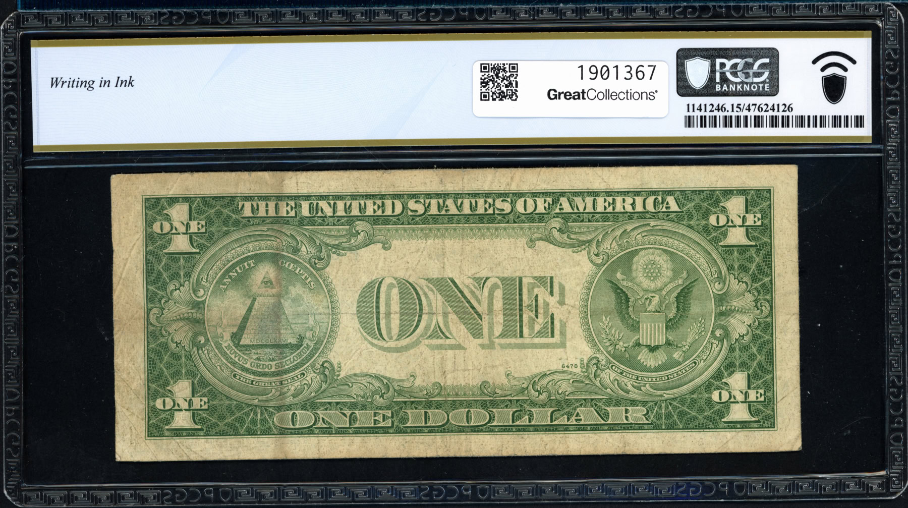 Fr. 1615 (PI Block) 1935F $1 Silver Certificate Note Priest / Anderson ...
