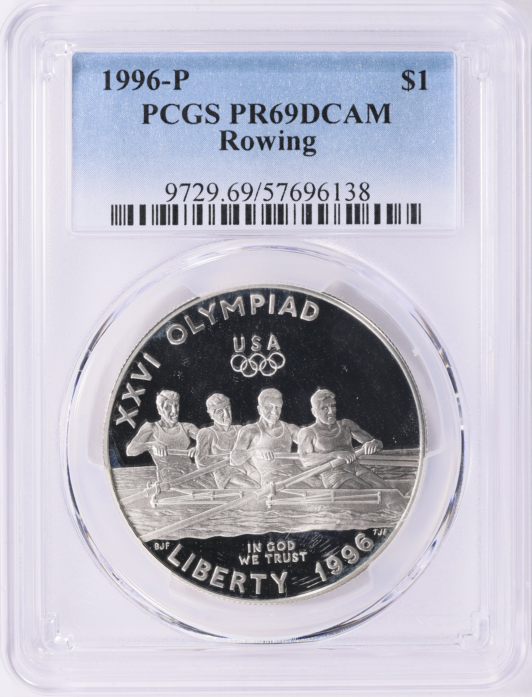 1996-P XXVI Olympiad Rowing Silver Dollar PCGS Proof-69 DCAM (Item