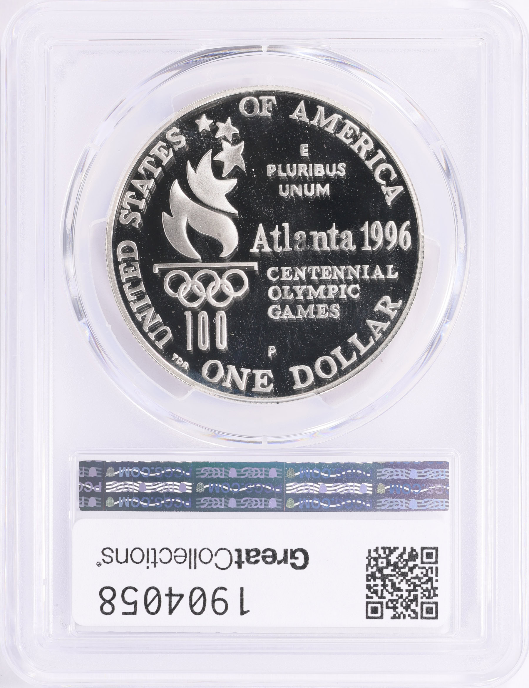 1996-P XXVI Olympiad Tennis Silver Dollar PCGS Proof-69 DCAM (Item