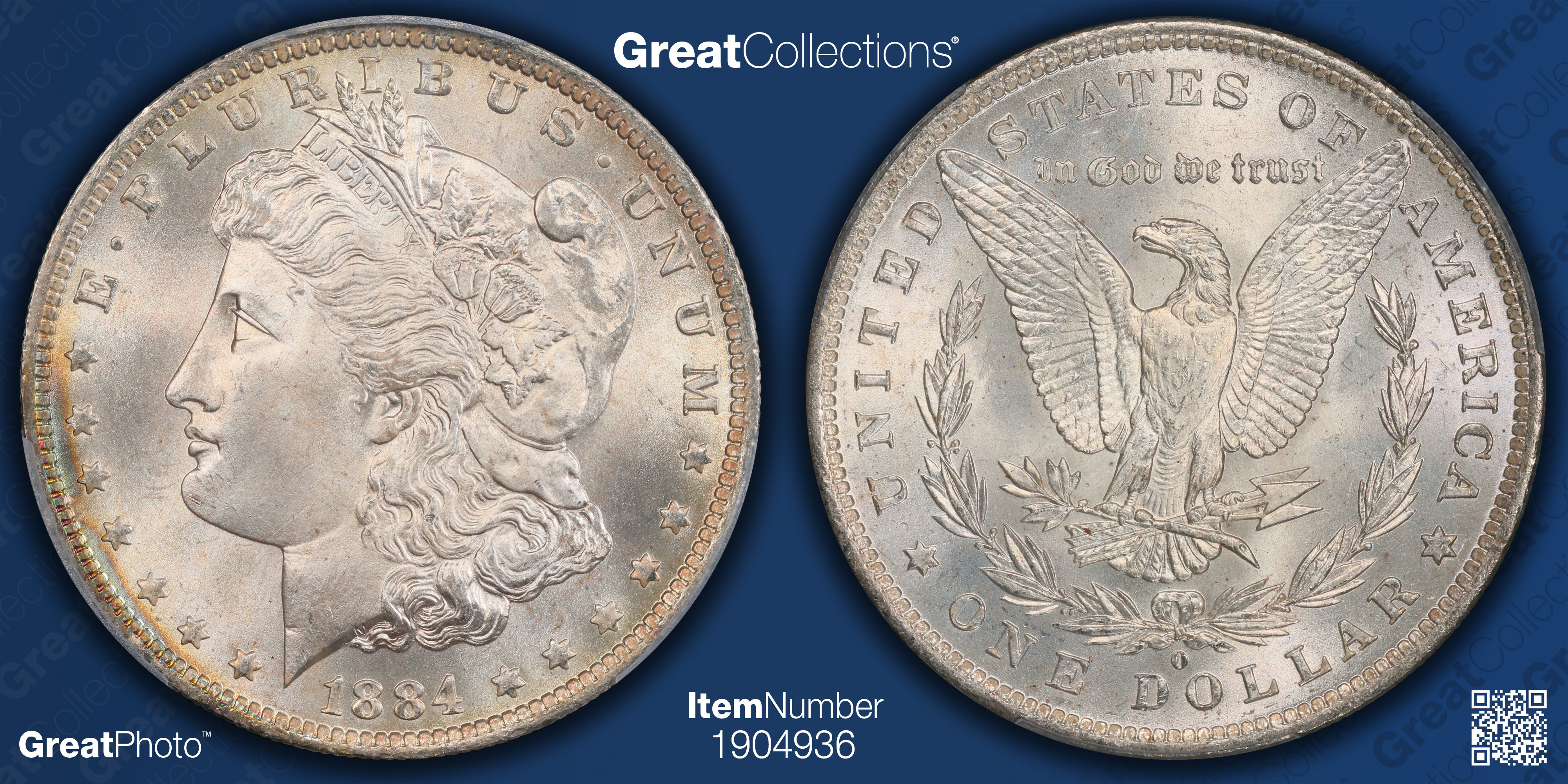 1884-O Morgan Silver Dollar O/O VAM-10 Hot 50 PCGS MS-67+ (CAC