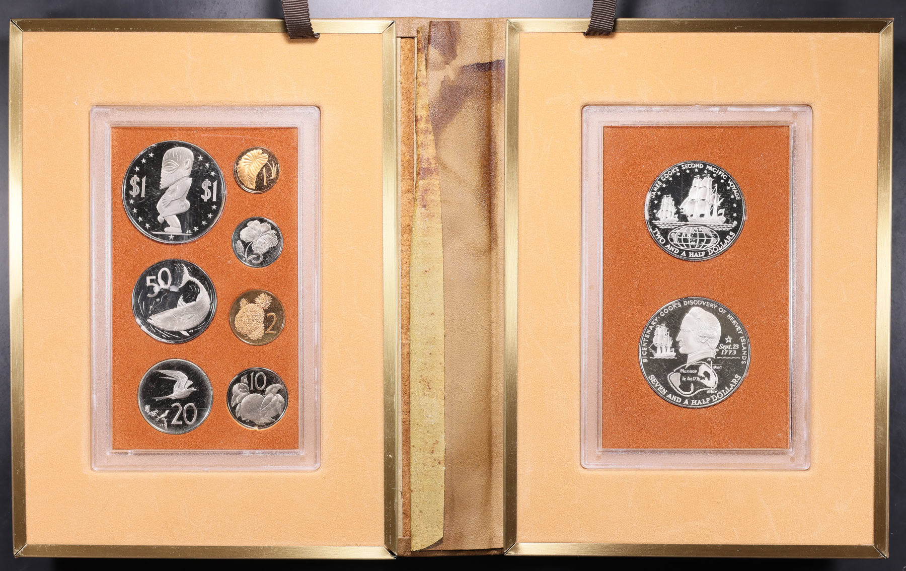 海外ヴィンテージ ロールチケット 2種セットHALL OF PRESIDENTS Cook Islands 1974 1c - $7.5 Proof Set KM-PS5 Uncertified in Case