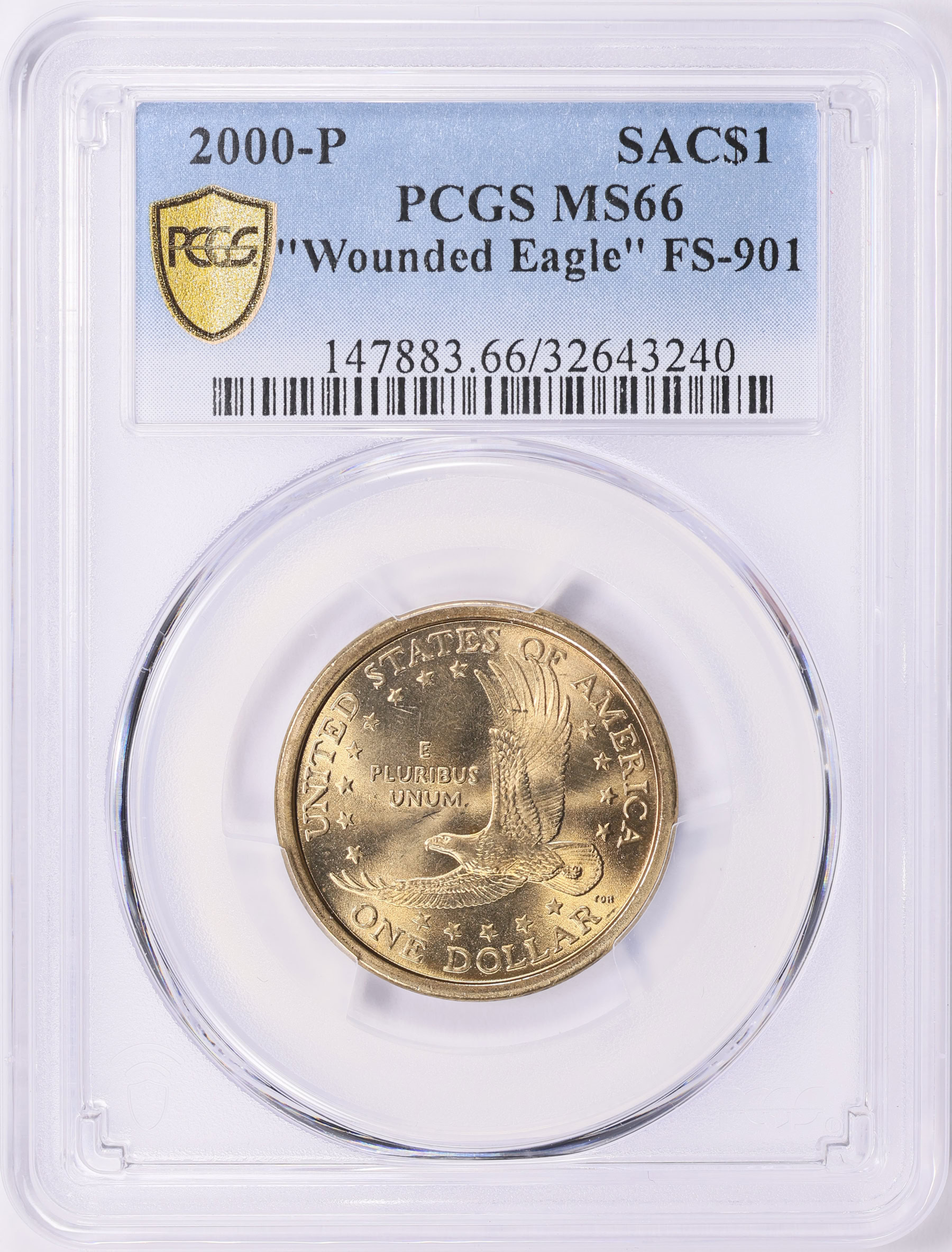 2000-P Sacagawea Dollar Wounded Eagle FS-901 PCGS MS-66 (Item 1906088 ...