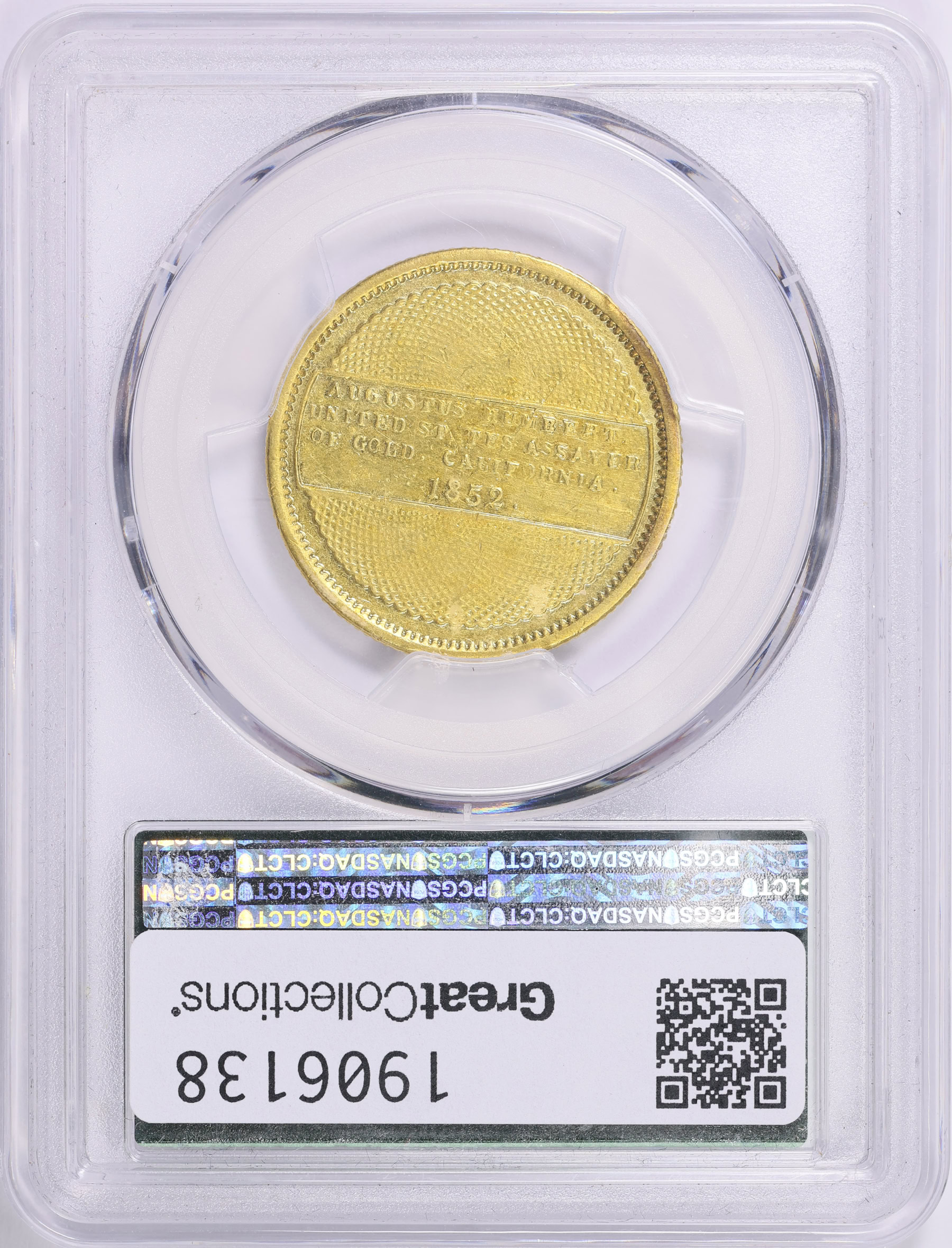 1852 California Gold $10 U.S. Gold Assay Office Augustus Humbert K-10b ...