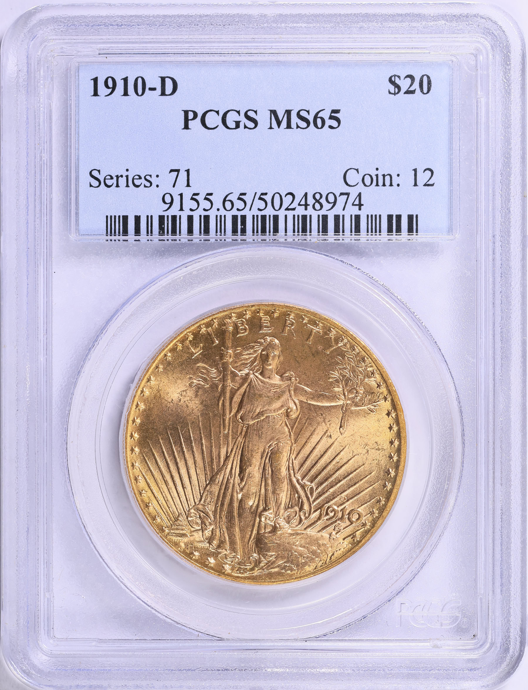 1910-D Saint-Gaudens Gold Double Eagle PCGS MS-65 (Item 1906329 ...