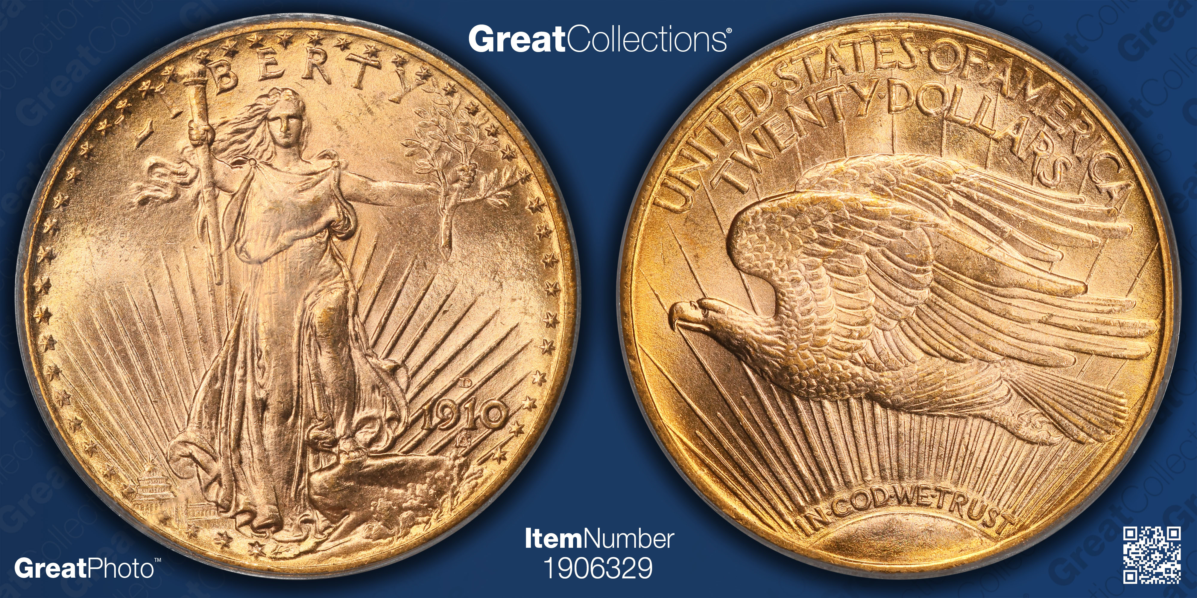 1910-D Saint-Gaudens Gold Double Eagle PCGS MS-65 (Item 1906329 ...