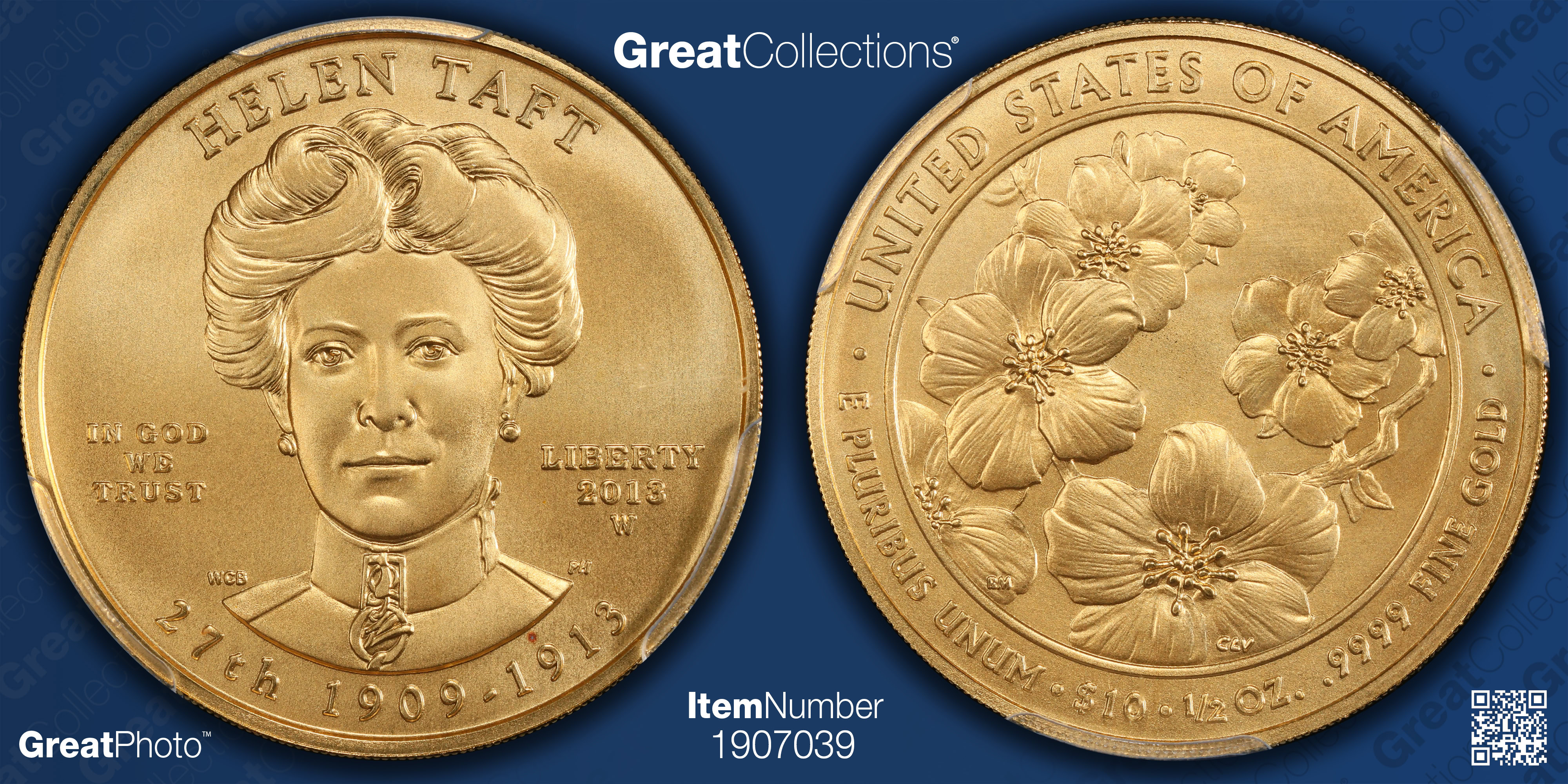 その他 Gold Medal Women's and Men's Designs 2013-W First Spouse $10 Gold Helen Taft First Strike PCGS MS-70