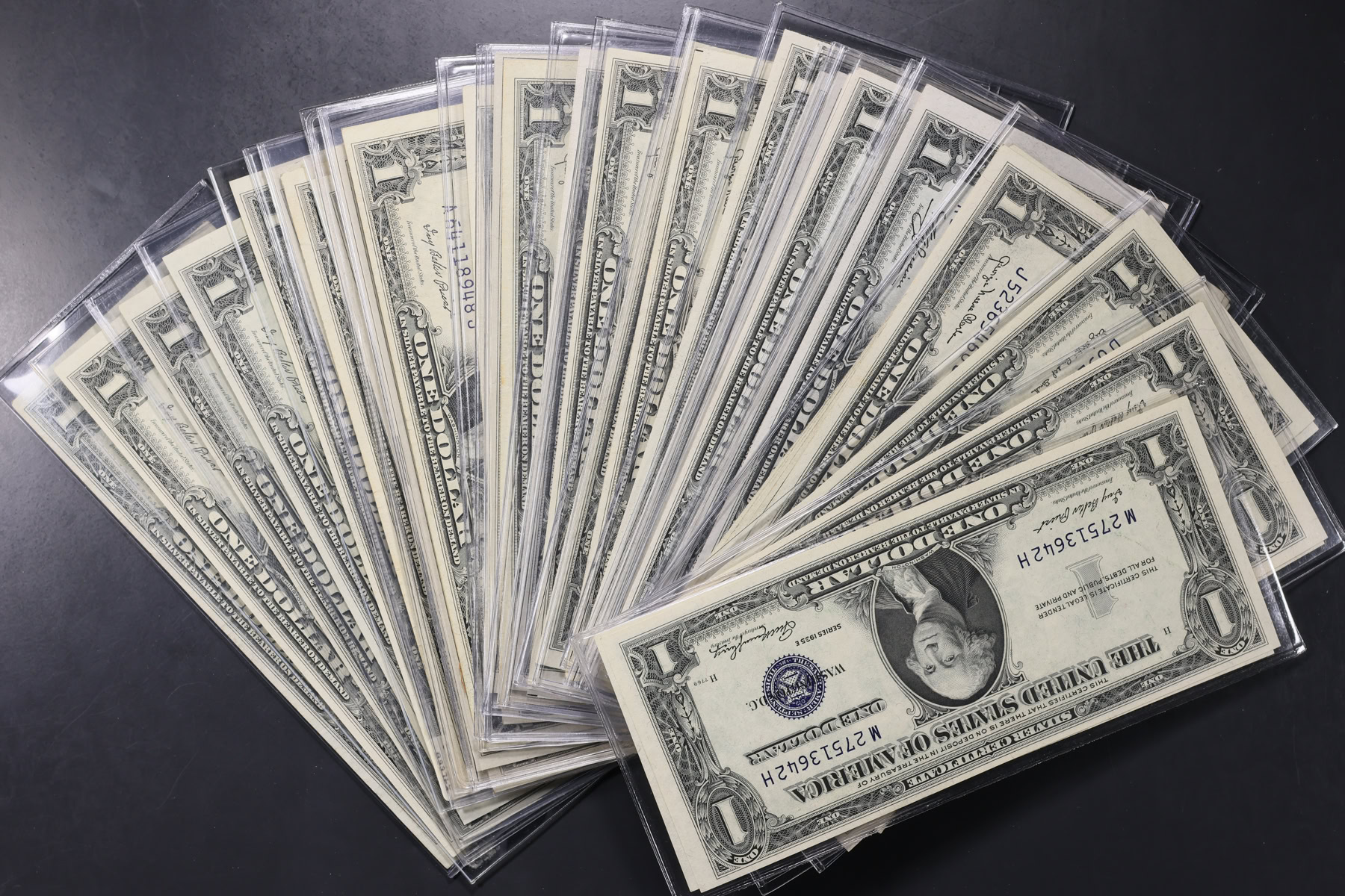 1935B-G $1 Silver Certificate Notes Selection Uncertified (37 Notes ...
