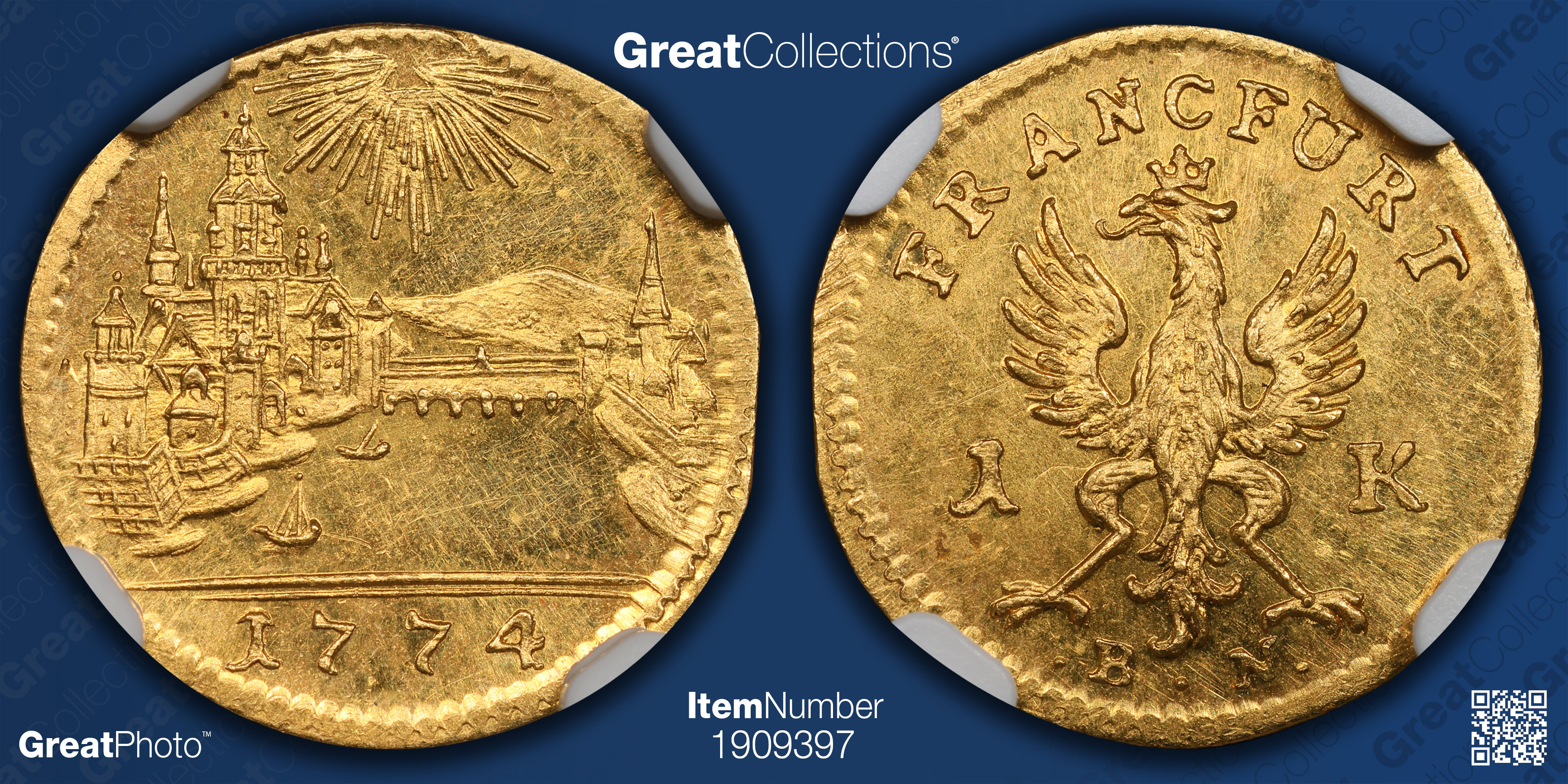 Germany - Frankfurt 1774-BN Gold Kreuzer Off Metal Strike KM-Pn58