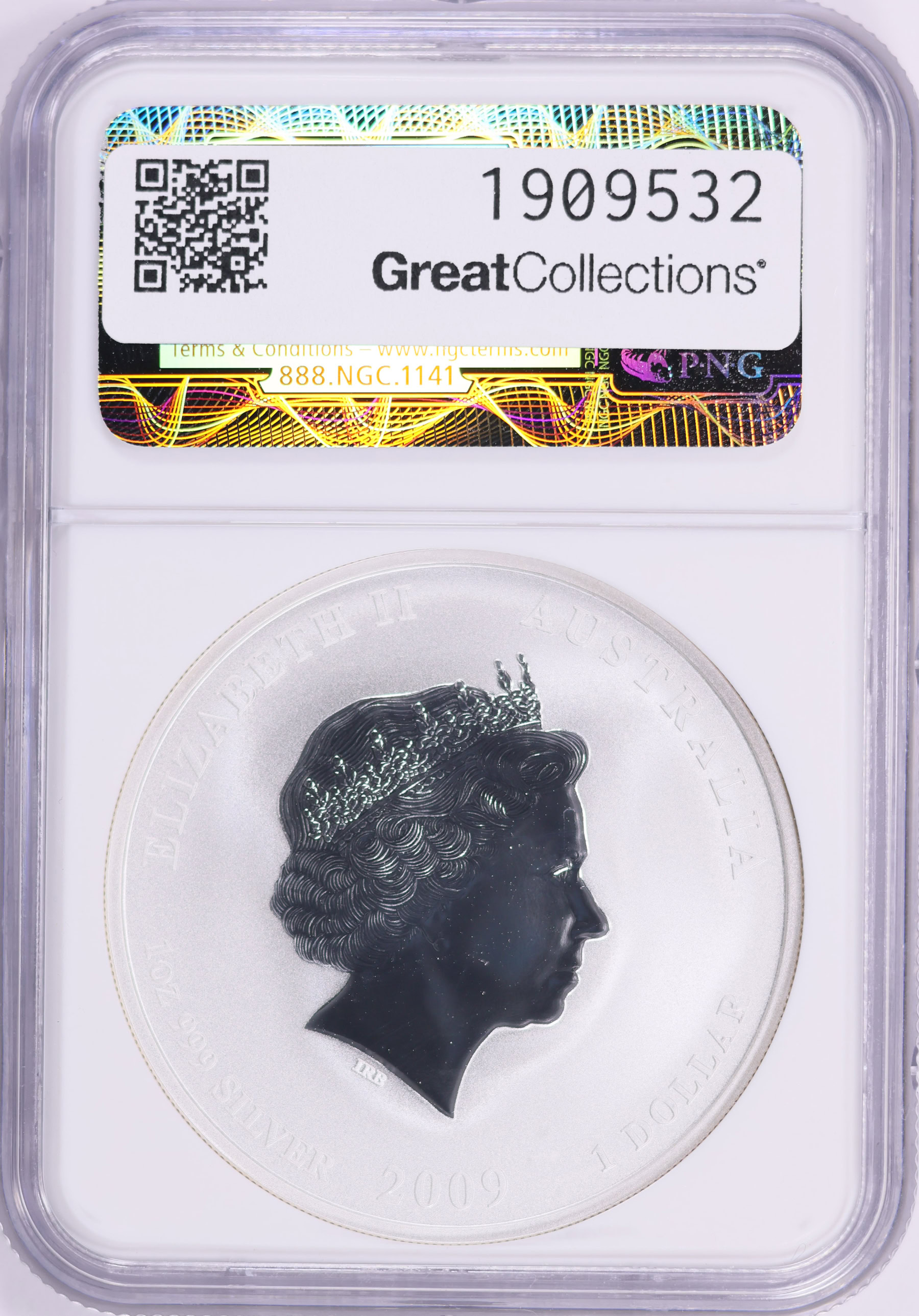 Australia 2009-P Silver Dollar Lunar Series, Year of the Ox NGC MS