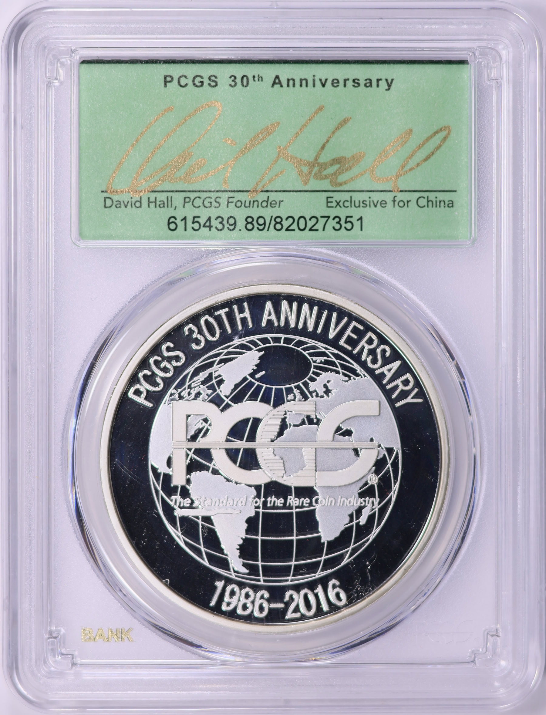 2016 Silver PCGS 30th Anniversary Commemorative Medal PCGS