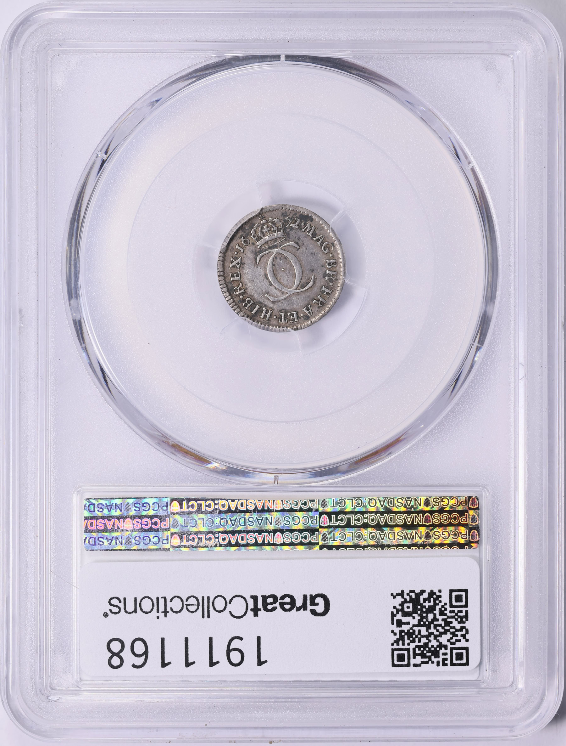 Great Britain 1672/1 Silver 2 Pence (1/2 Groat) GR^TI^ KM-429 PCGS XF ...