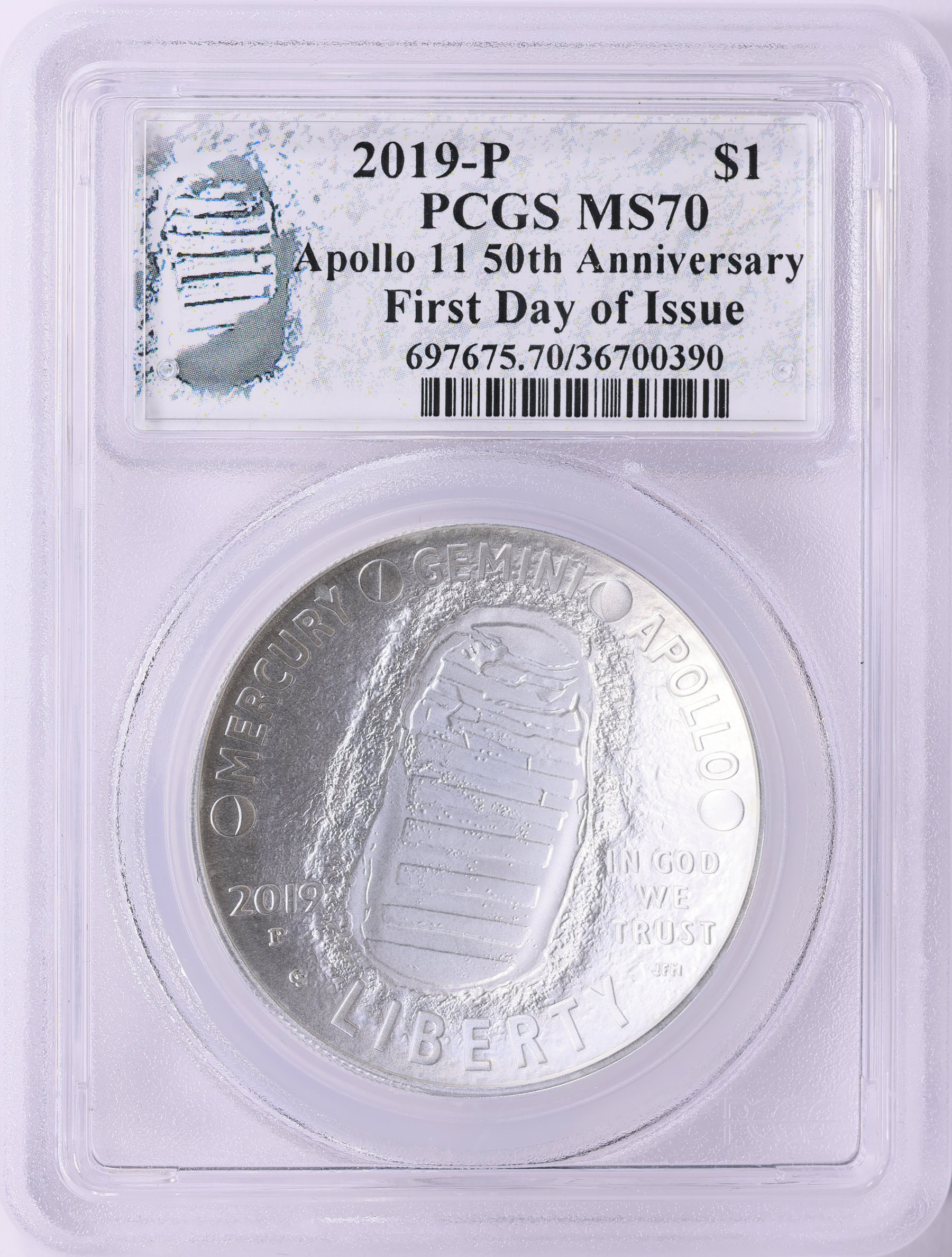2019-P Apollo 11 50th Anniversary Silver Dollar First Day of Issue PCGS ...