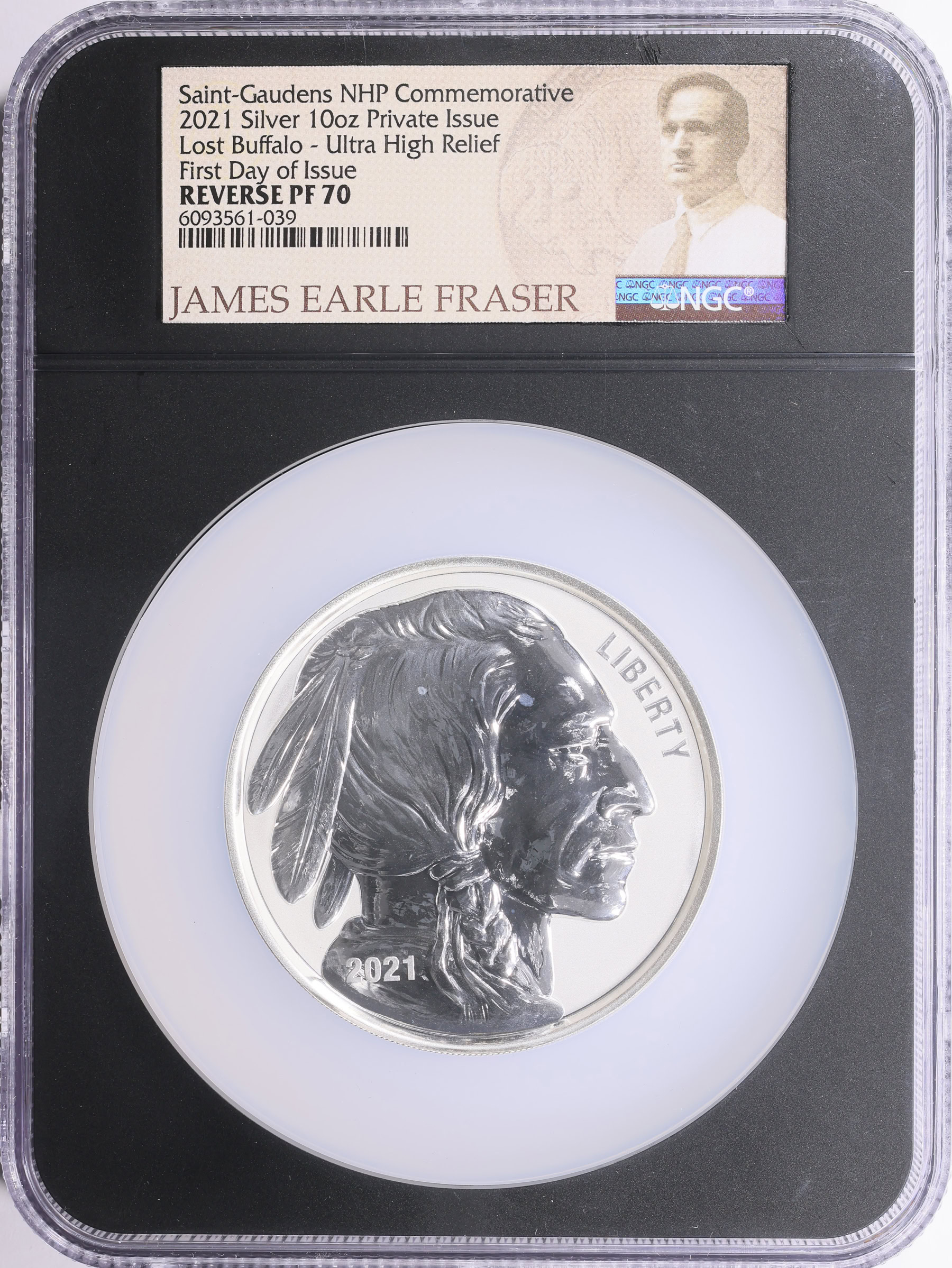 2021 Silver 10oz. Ultra High Relief Lost Buffalo Private Issue