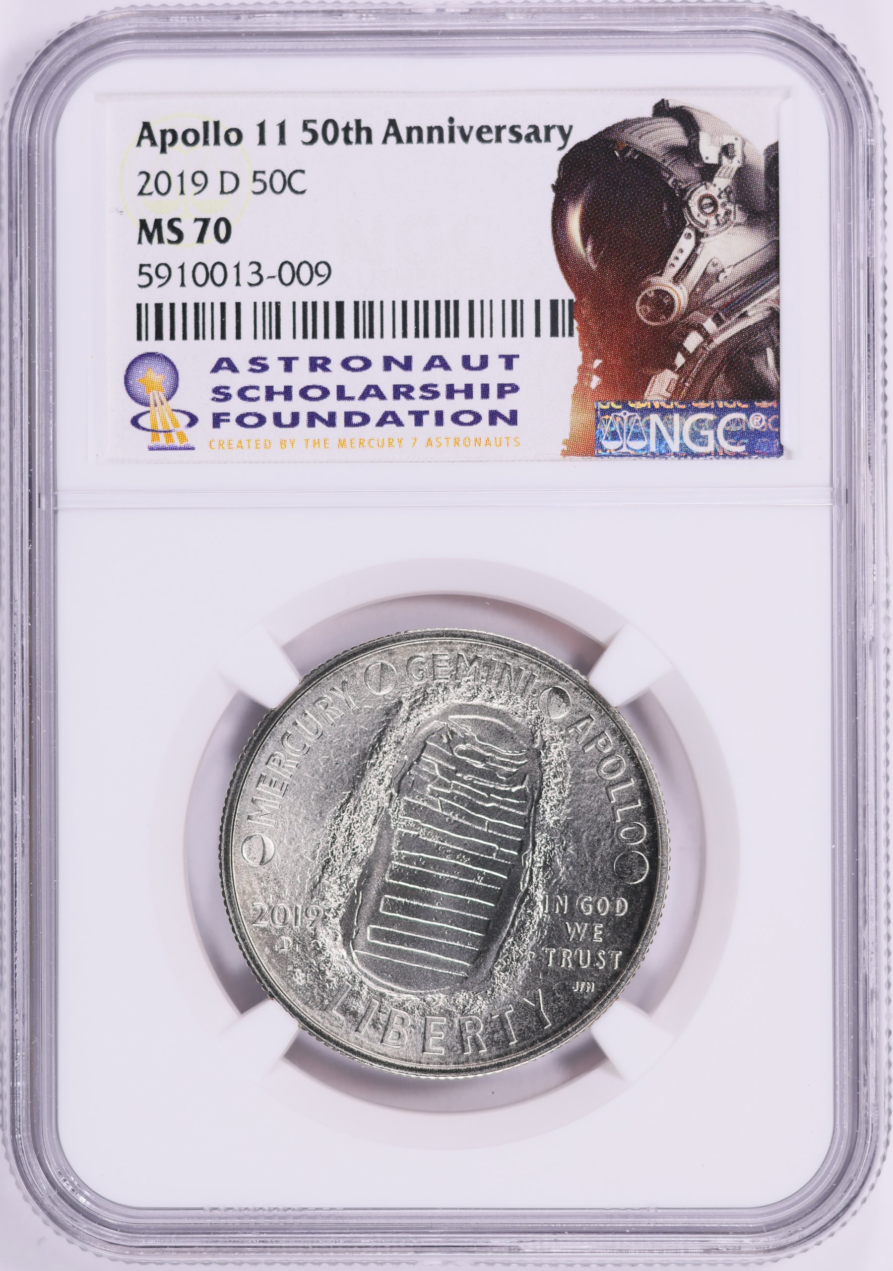 ★激レア★2019年アポロ11★50周年記念★MS70★銀貨★50c★PCGS 2019 D 50C Apollo 11 50th Anniversary Half Dollar NGC MS70