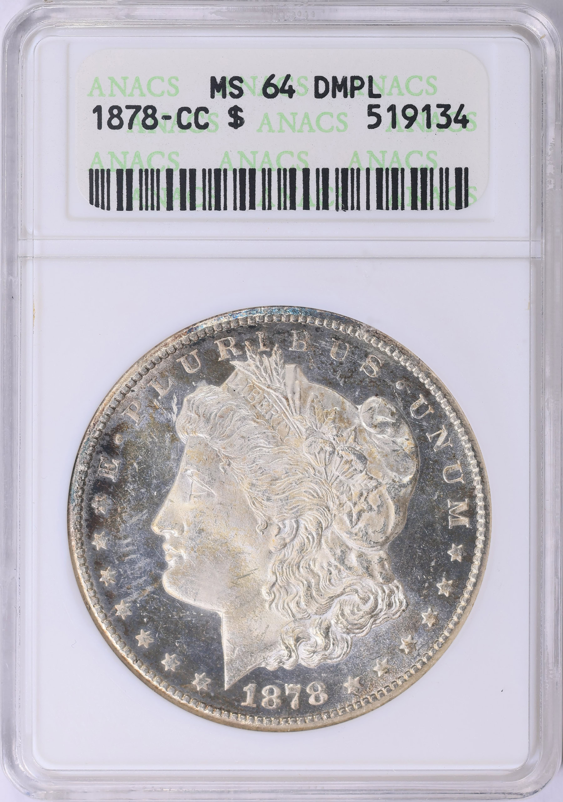 1878-CC Morgan Silver Dollar ANACS MS-64 DMPL OH (VSS VAM-11