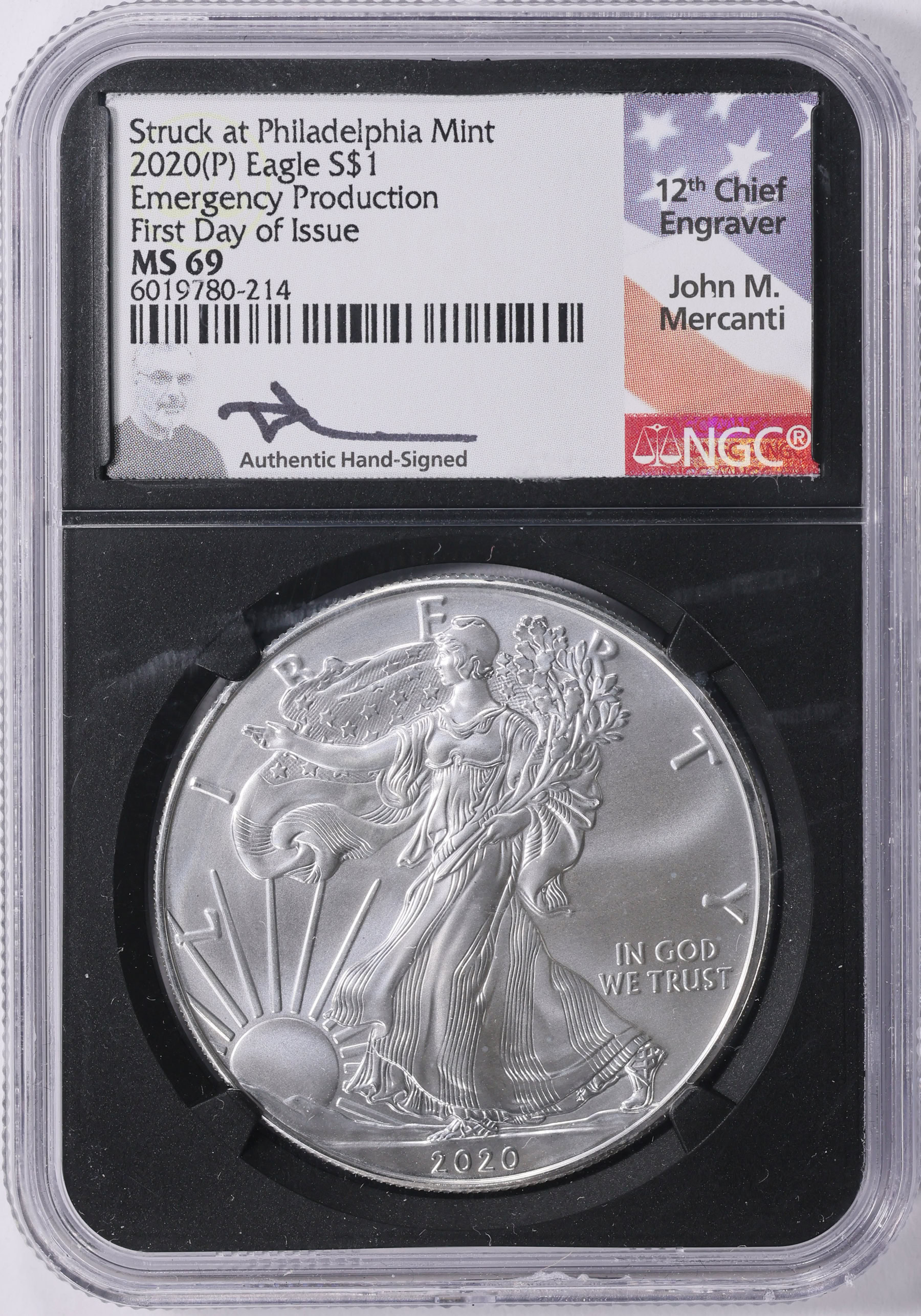 2020-(P) $1 Silver Eagle Struck at Philadelphia Emergency