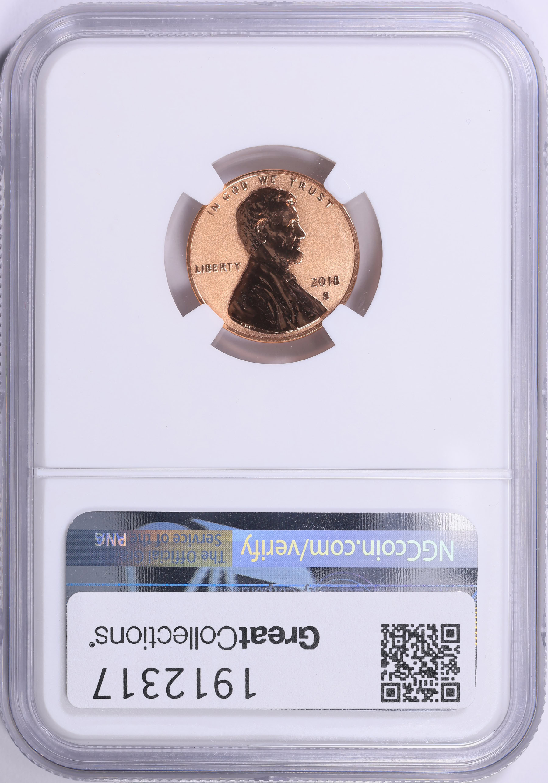 2018-S Lincoln Cent Shield Reverse Proof (From the 50th Anniversary Set ...