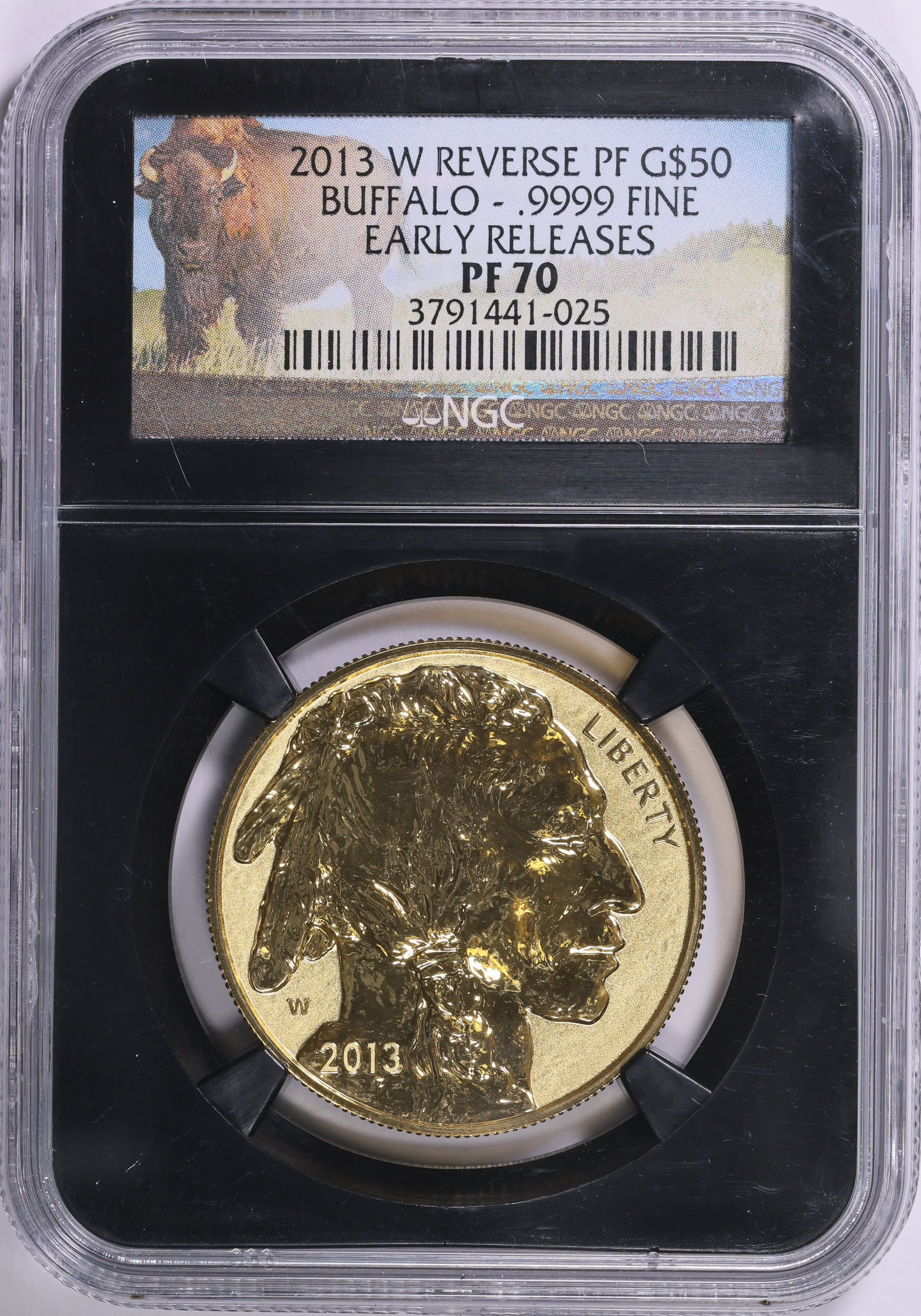 2013-W $50 One-Ounce Gold American Buffalo Reverse Proof Early Releases ...