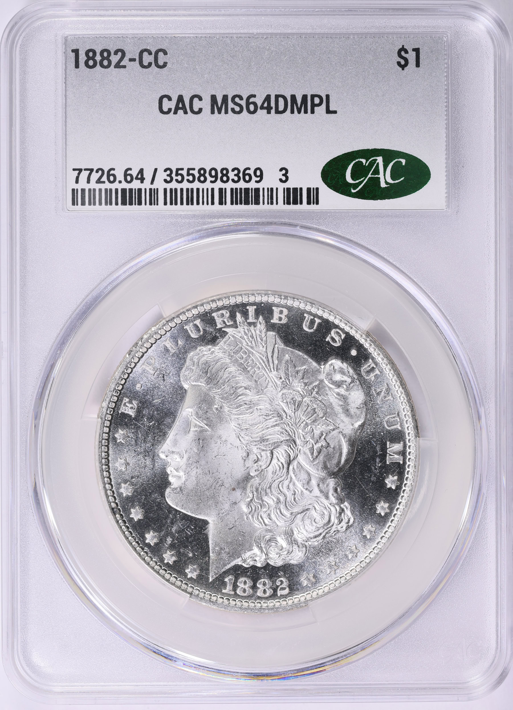 めろん 1882-CC Morgan Silver Dollar CACG MS-64 DMPL (Item 1912716