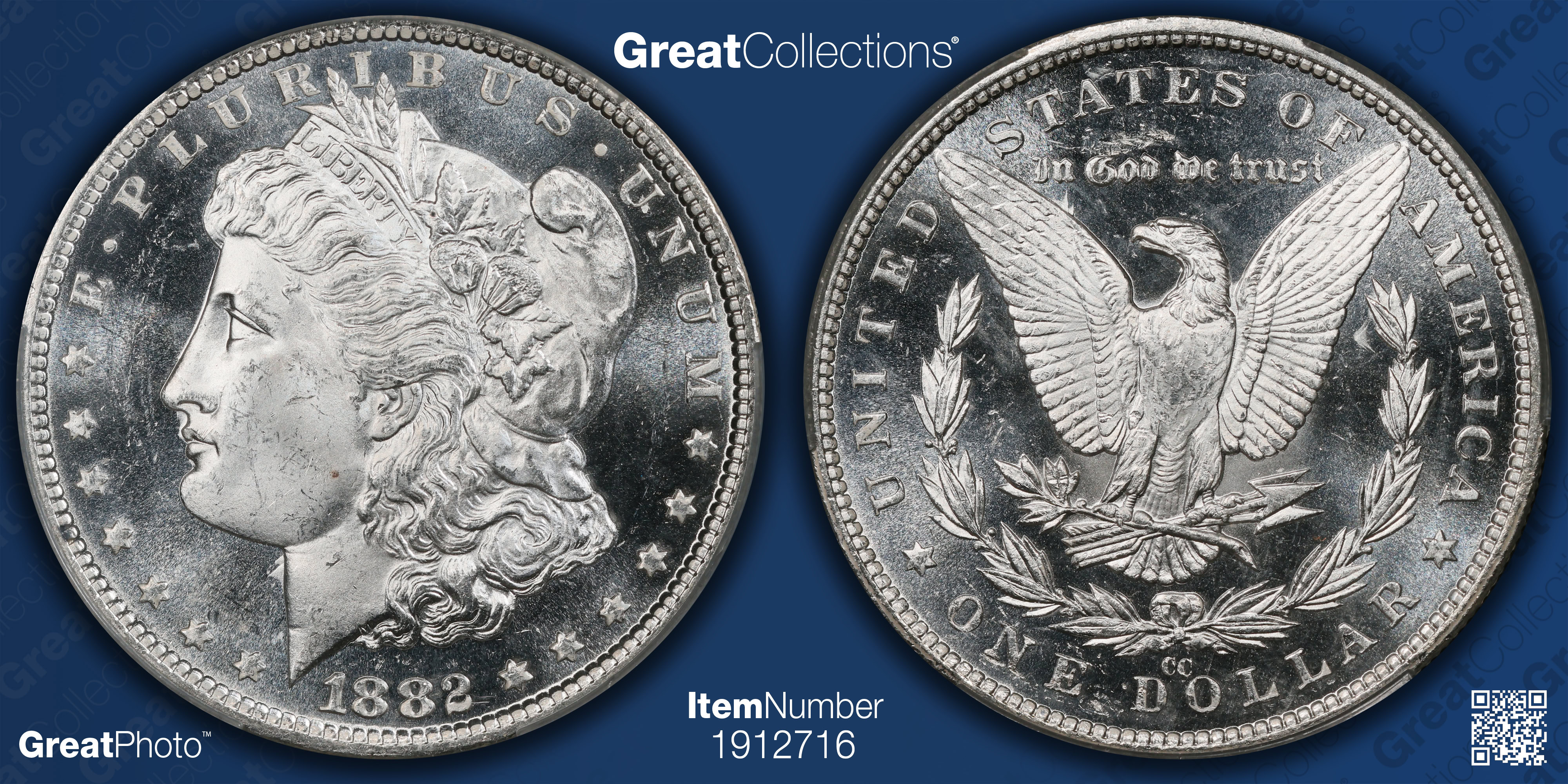 1882-CC Morgan Silver Dollar CACG MS-64 DMPL (Item 1912716