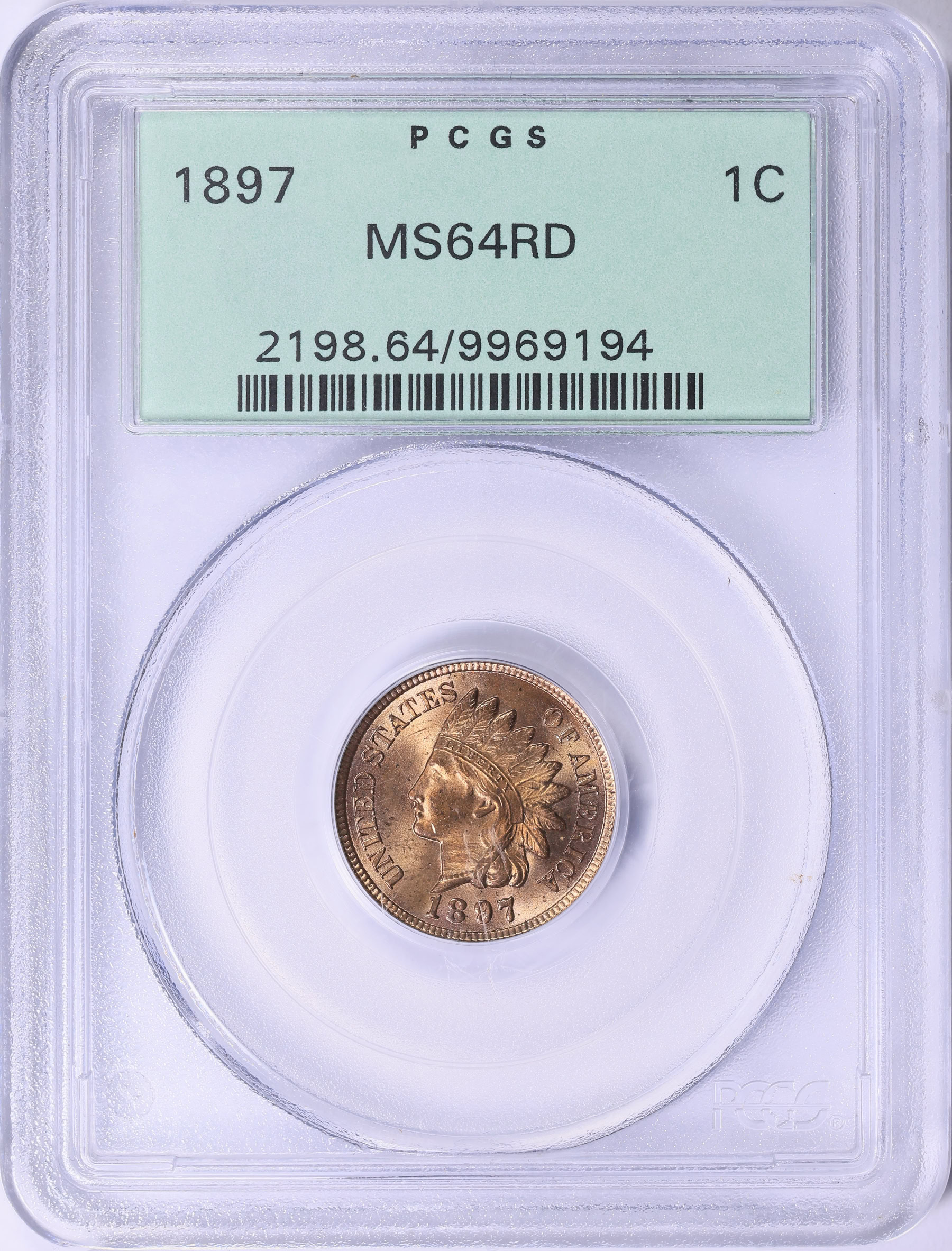 1897 Indian Cent PCGS MS-64 RD OGH (Item 1913276) | GreatCollections ...