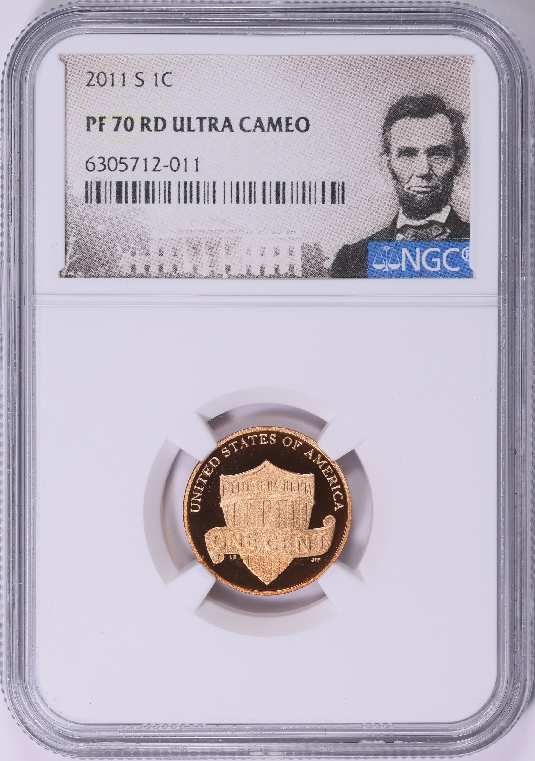 2011-S Lincoln Cent Shield NGC Proof-70 RD UC (Lincoln Label) (Item ...