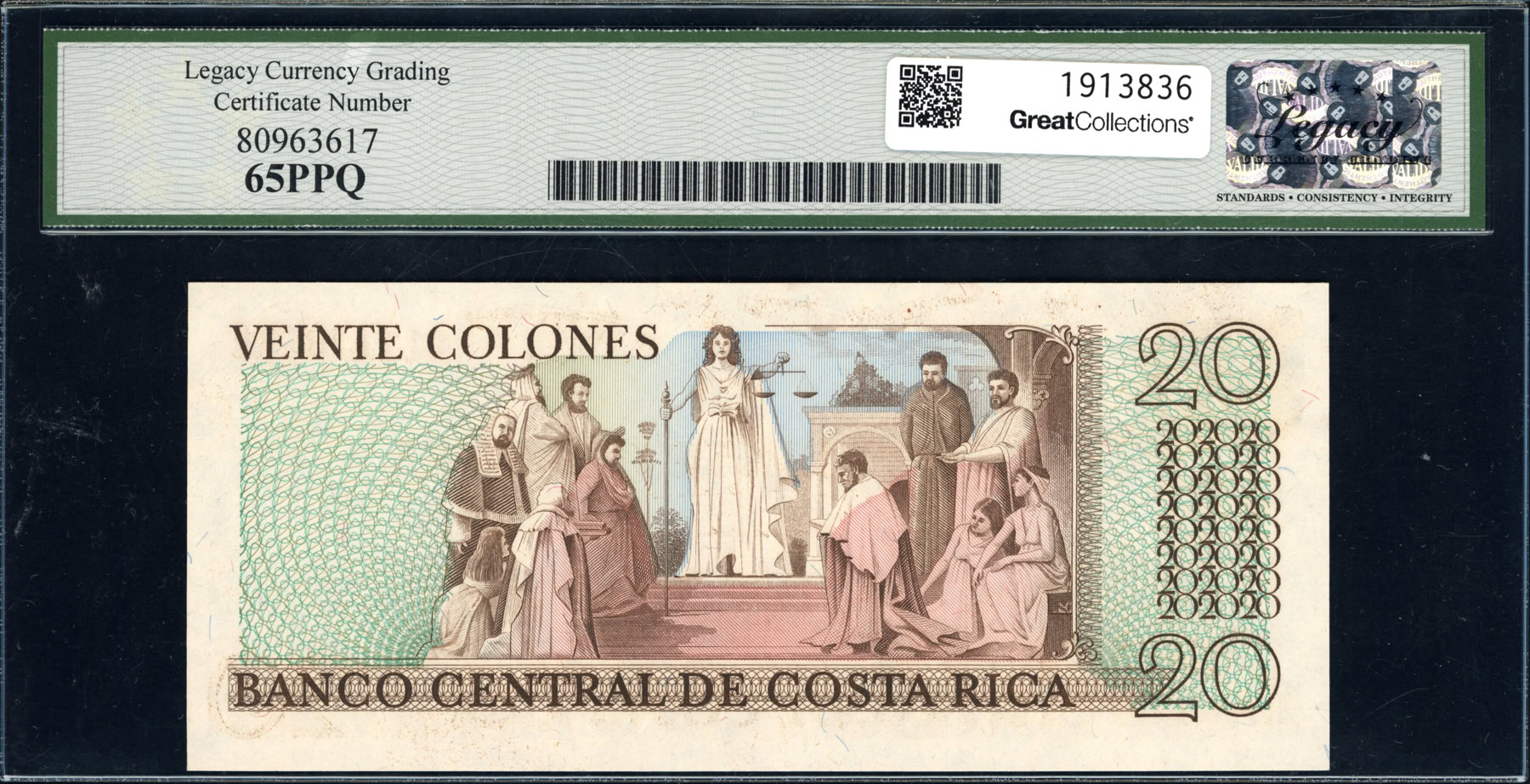 Costa Rica 1978 20 Colones Banco Central Note SCWPM-238c Legacy Gem New ...