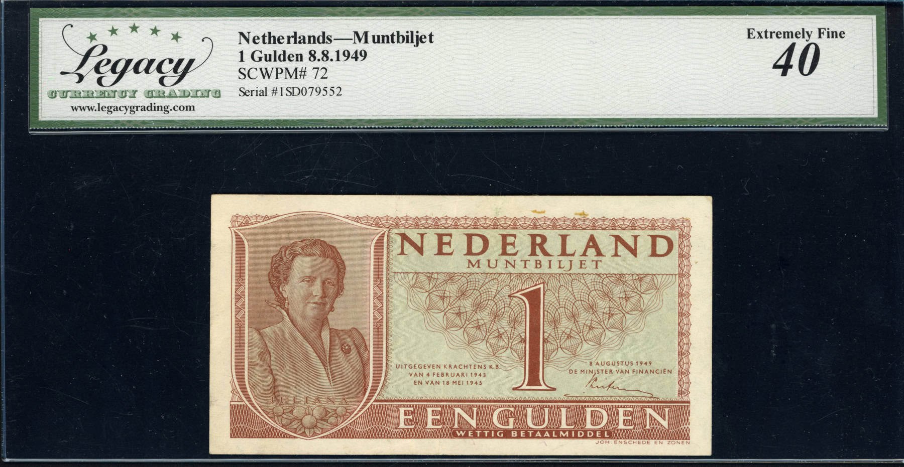 Netherlands 1949 1 Gulden Muntbiljet Note SCWPM-72 Legacy Extremely ...