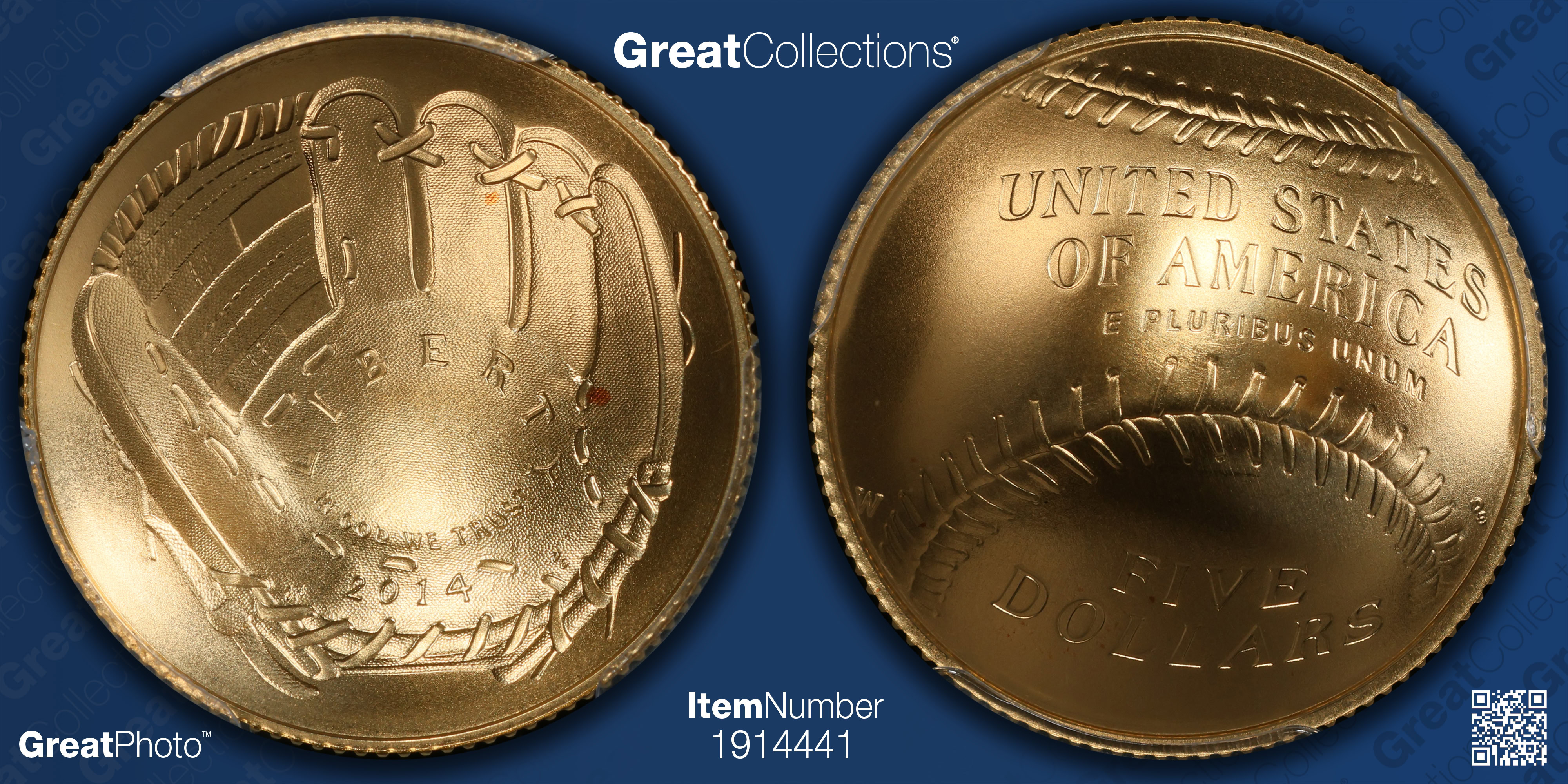2014-W Baseball Hall of Fame Gold $5 First Strike PCGS MS-70 (Pete