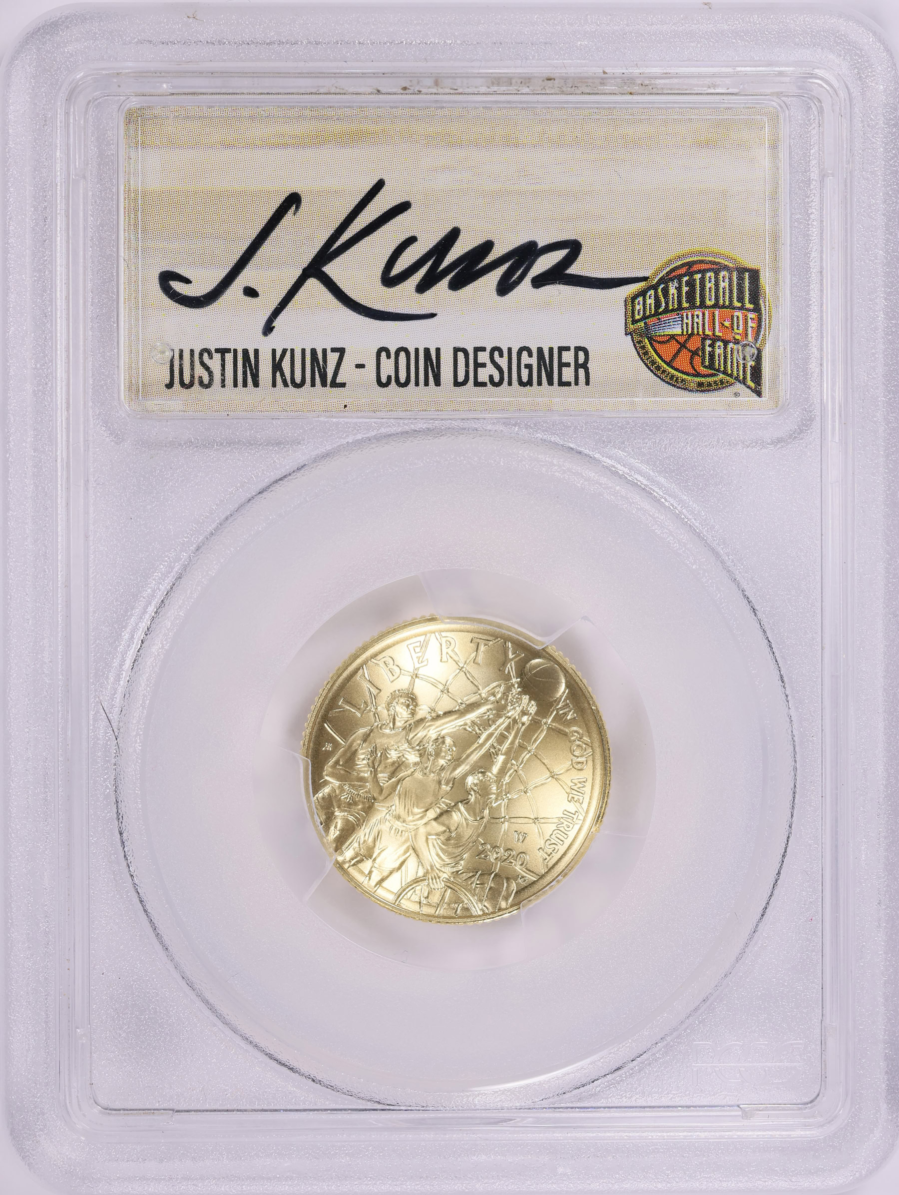 2020-W Basketball Hall of Fame Gold $5 First Strike PCGS MS-70