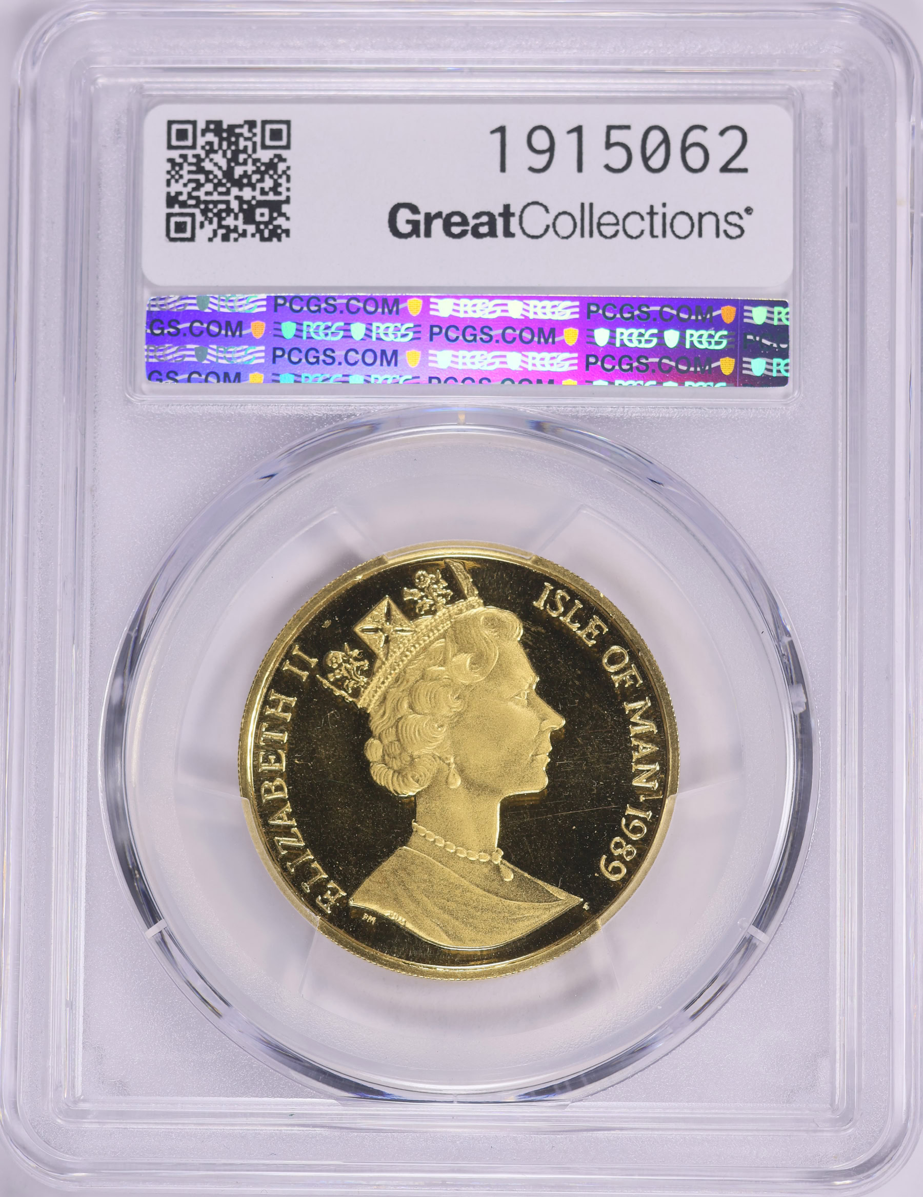 Isle of Man 1989-U Gold 1/2 Crown Persian Cat KM-255 PCGS MS-67