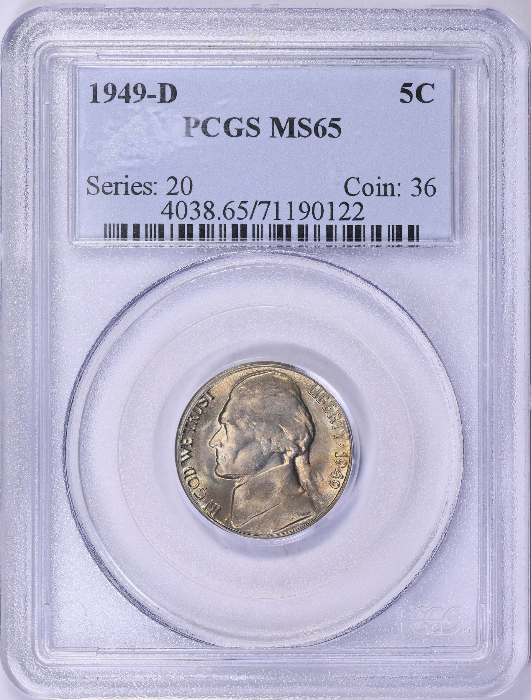 1949-D Jefferson Nickel PCGS MS-65 (Toned) (Item 1915639